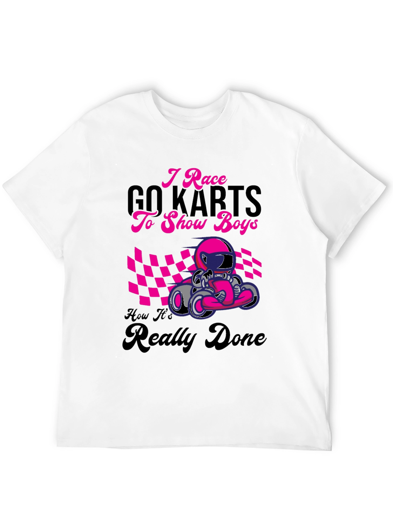 I Race Go Karts Graphic Tee - Black Cotton