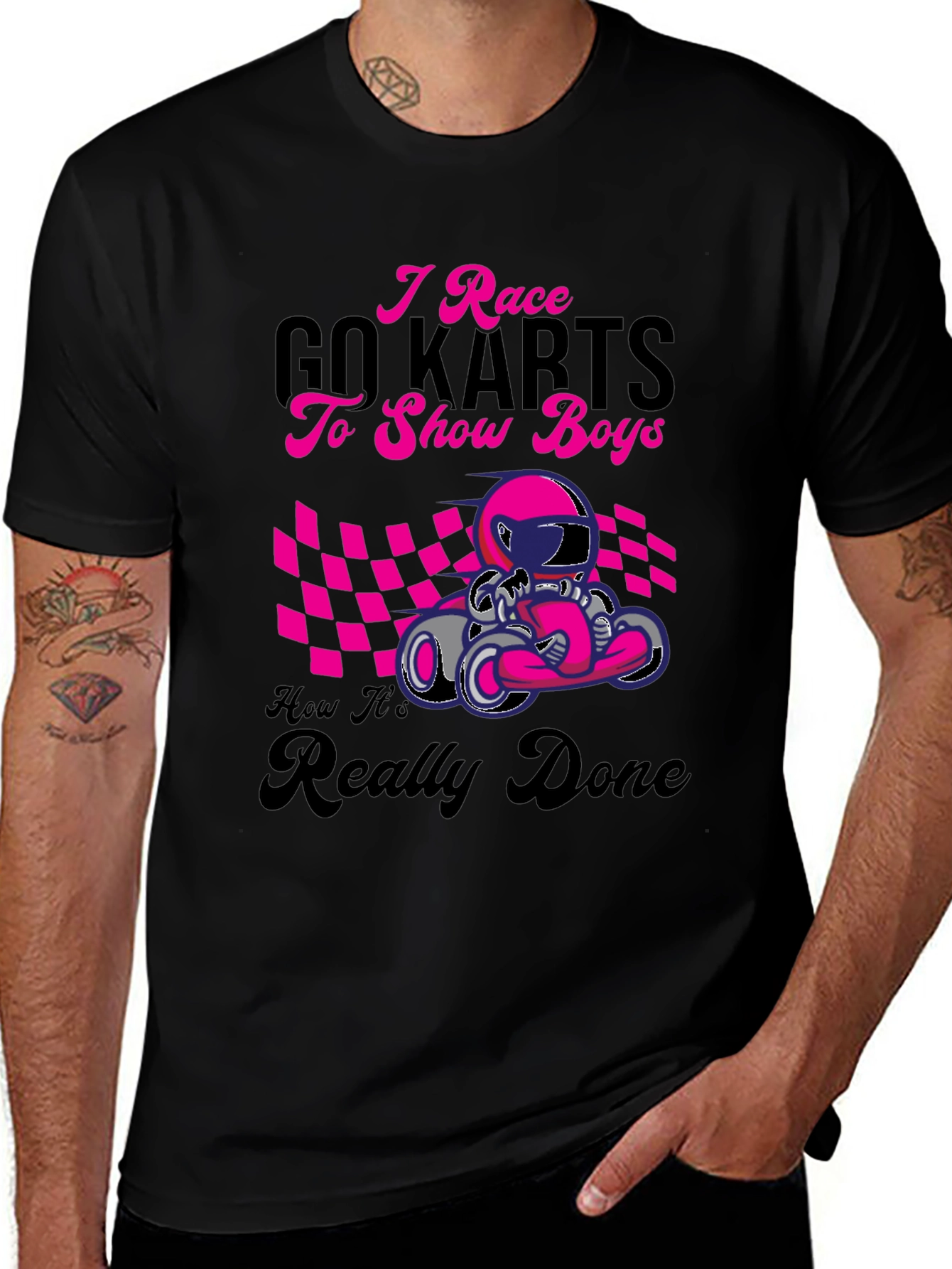 I Race Go Karts Graphic Tee - Black Cotton