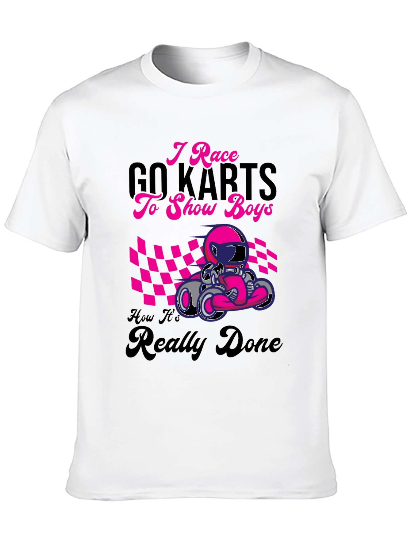 I Race Go Karts Graphic Tee - Black Cotton