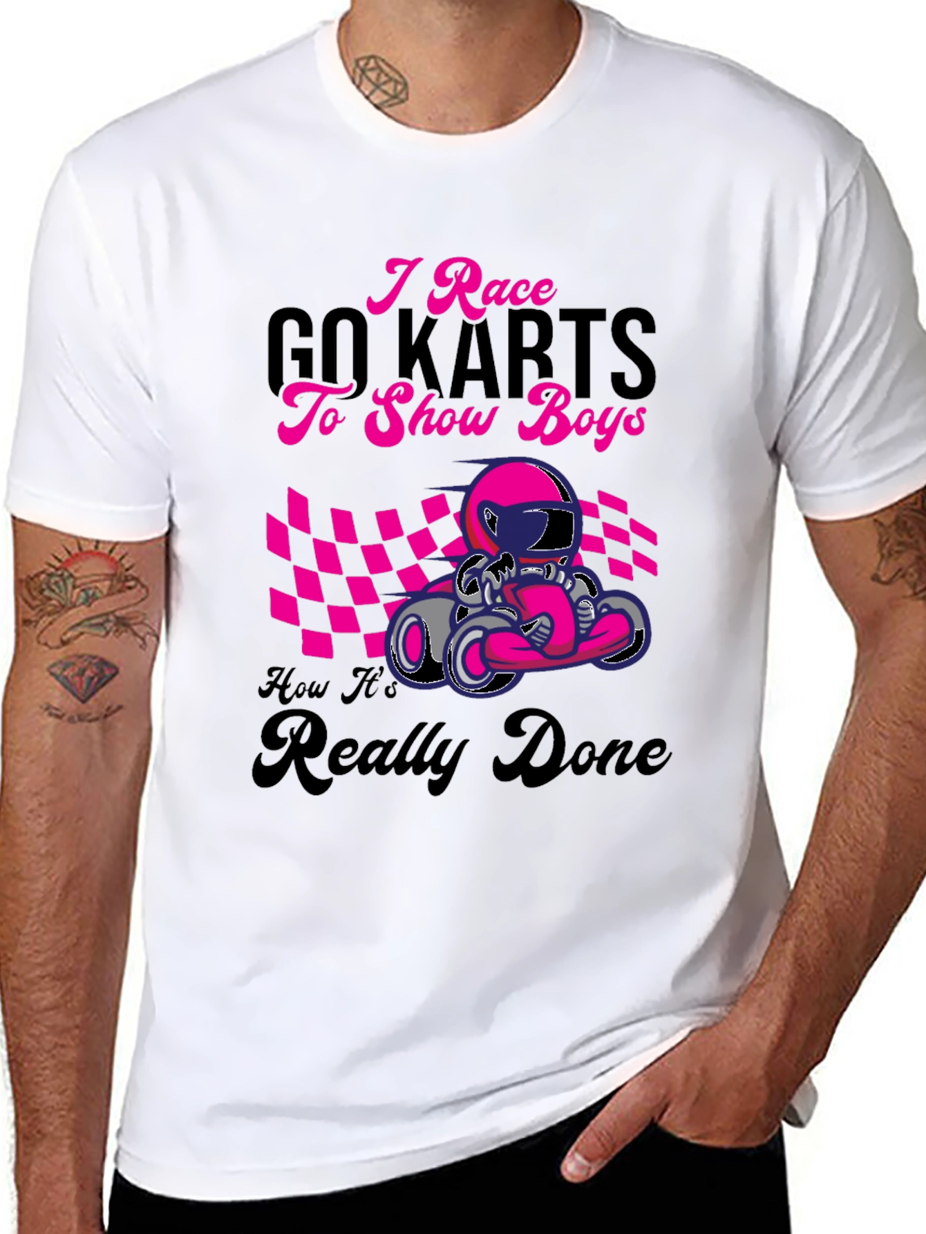 I Race Go Karts Graphic Tee - Black Cotton