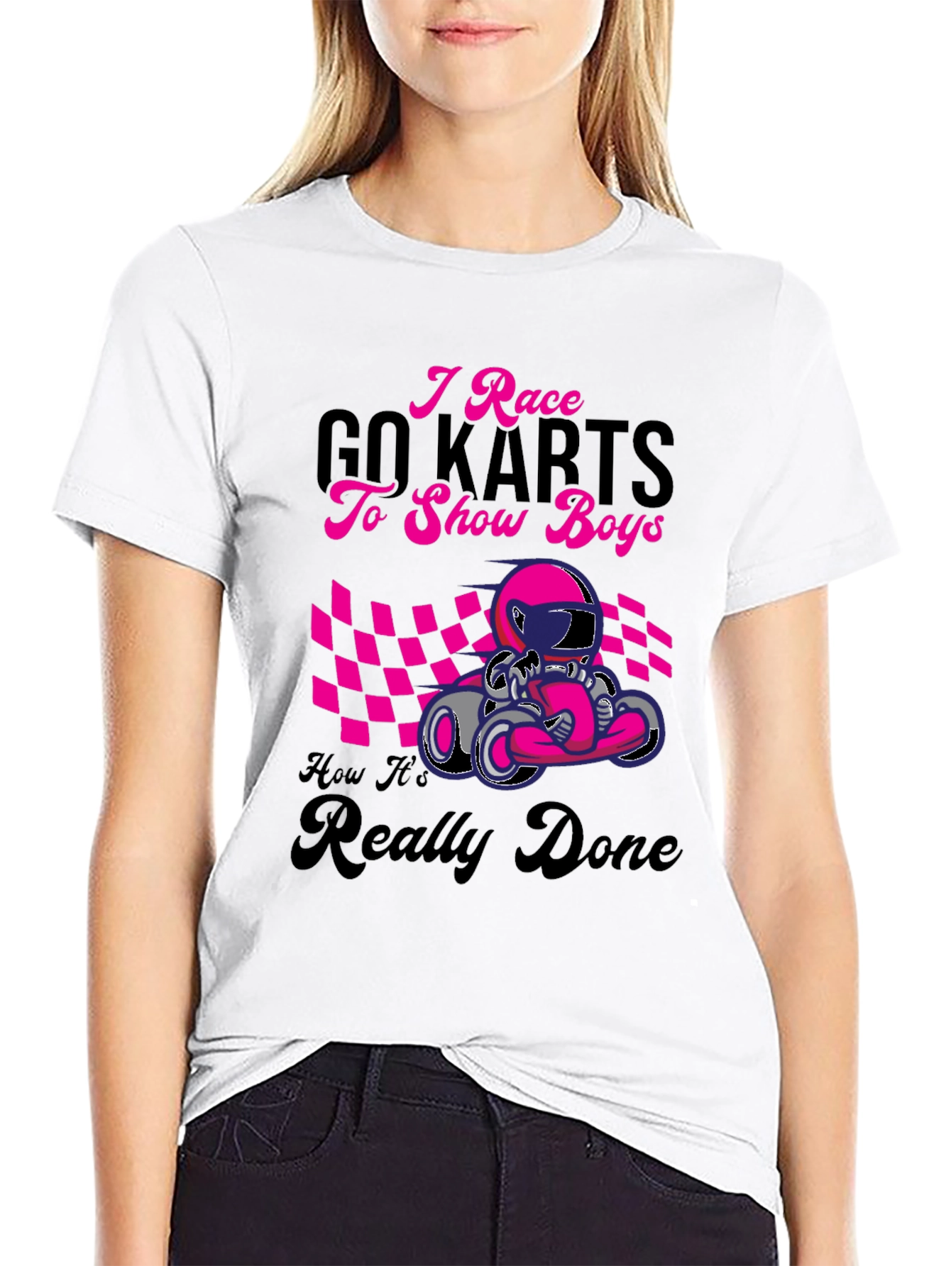 I Race Go Karts Graphic Tee - Black Cotton