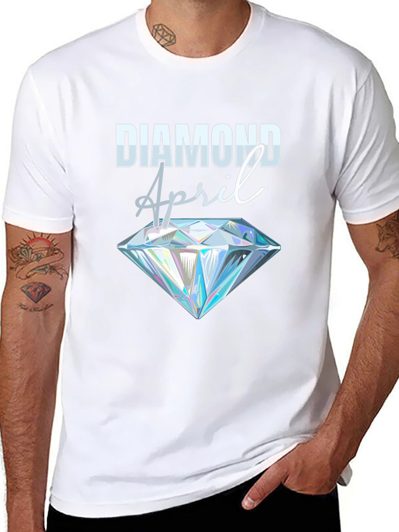 Diamond April Black Graphic Tee