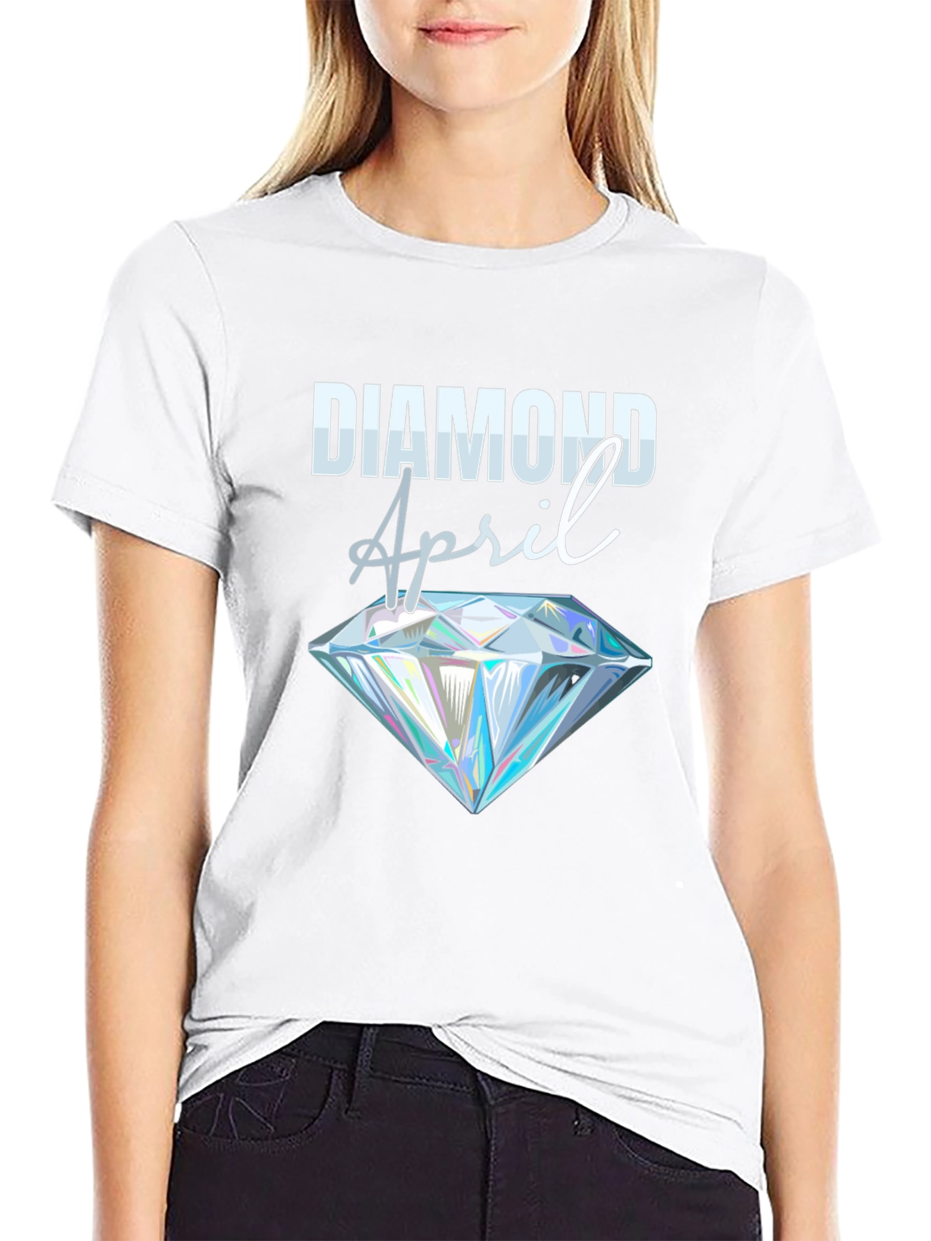 Diamond April Black Graphic Tee