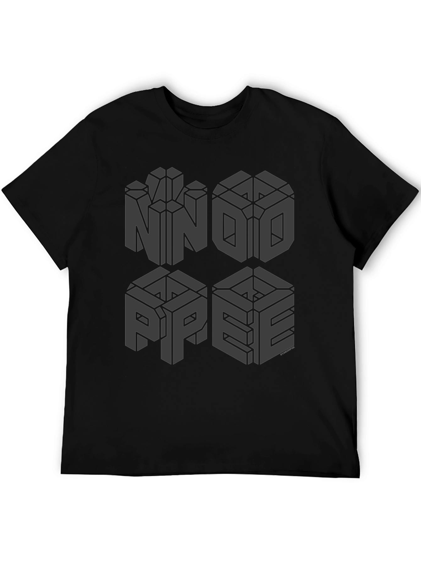 Optical Illusion Graphic Tee - Mens Black T-Shirt