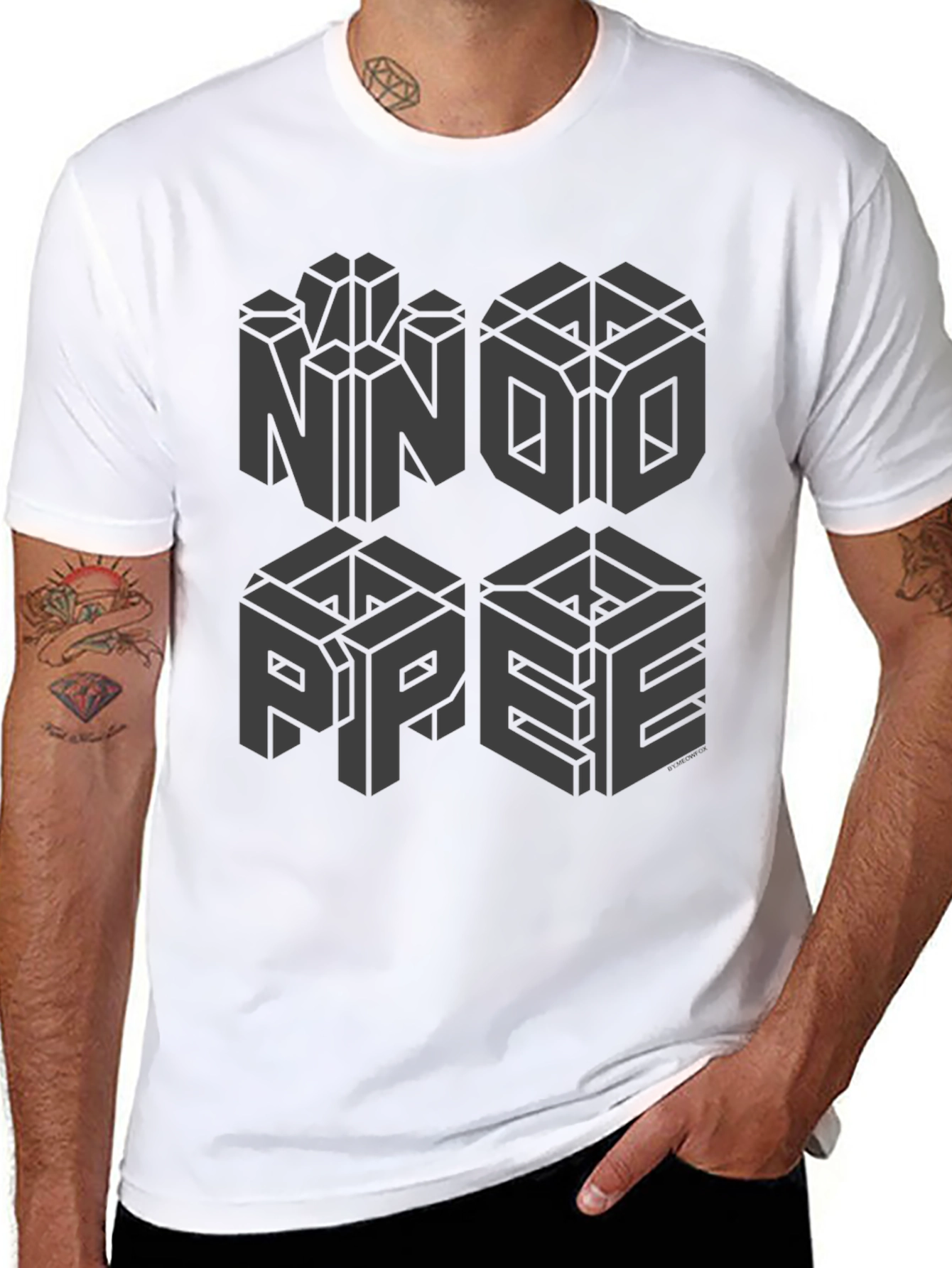 Optical Illusion Graphic Tee - Mens Black T-Shirt