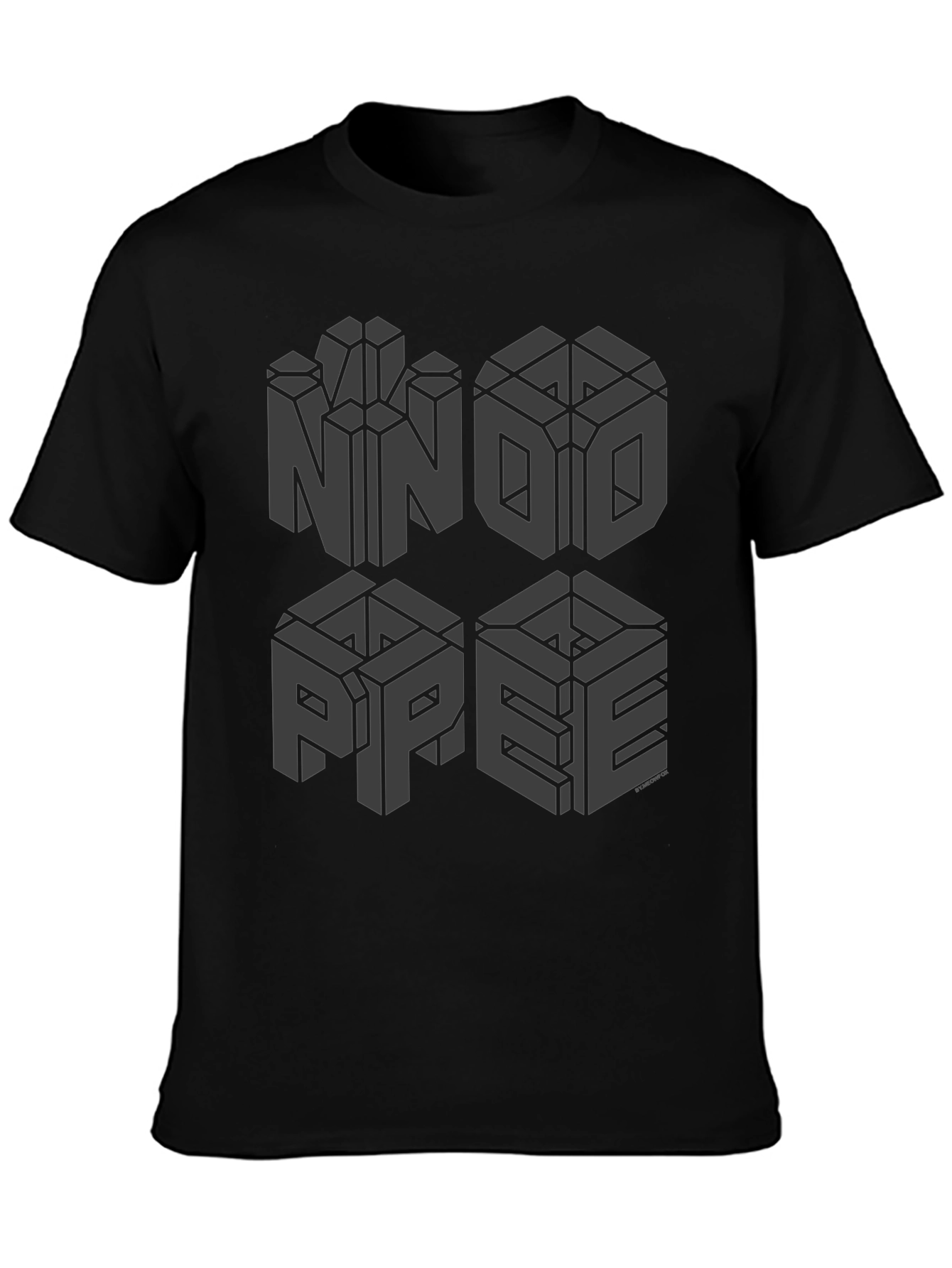 Optical Illusion Graphic Tee - Mens Black T-Shirt