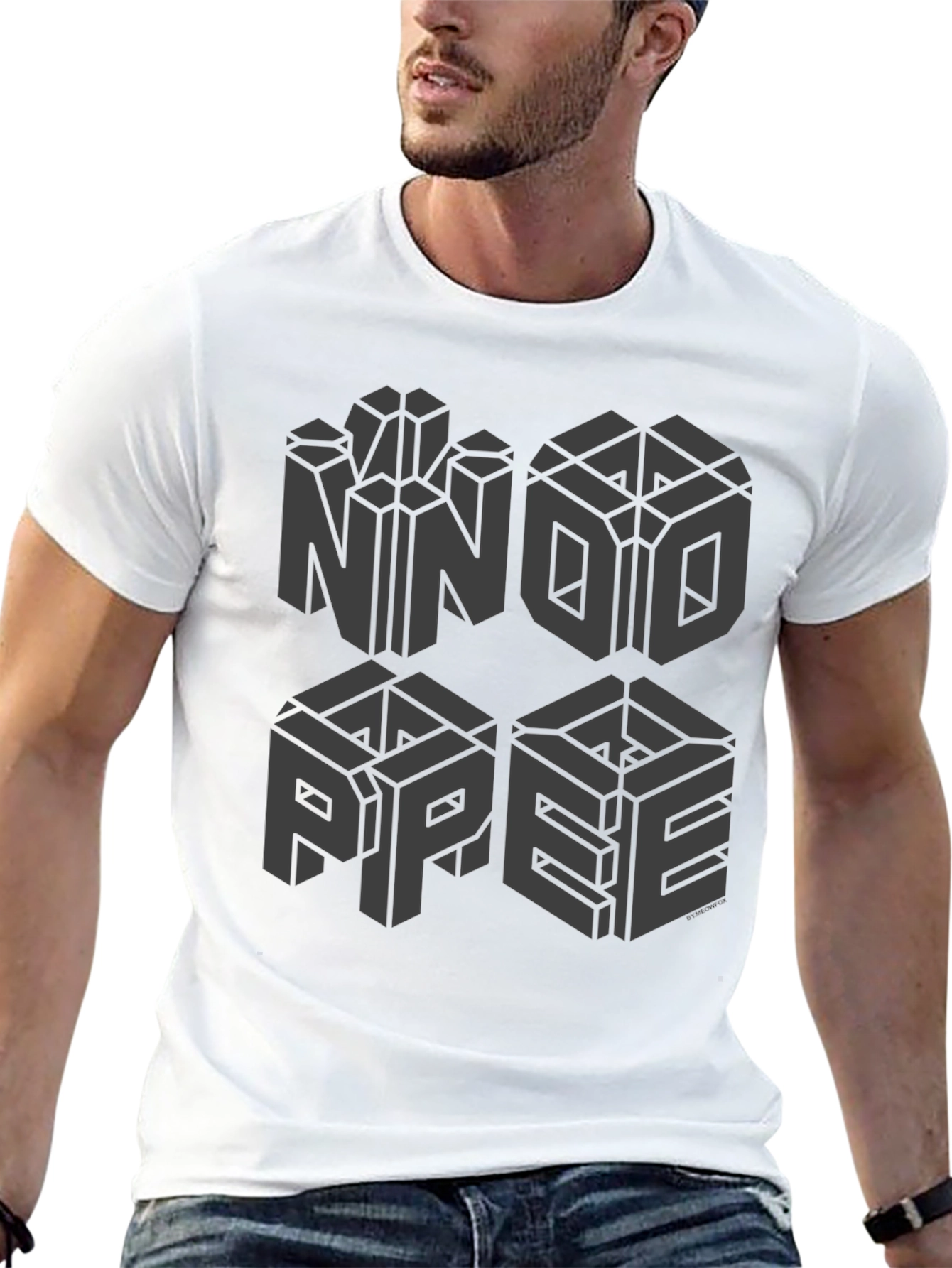 Optical Illusion Graphic Tee - Mens Black T-Shirt