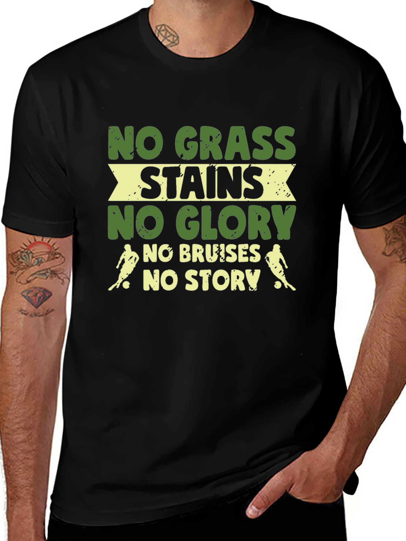 No Grass Stains No Glory Graphic T-Shirt