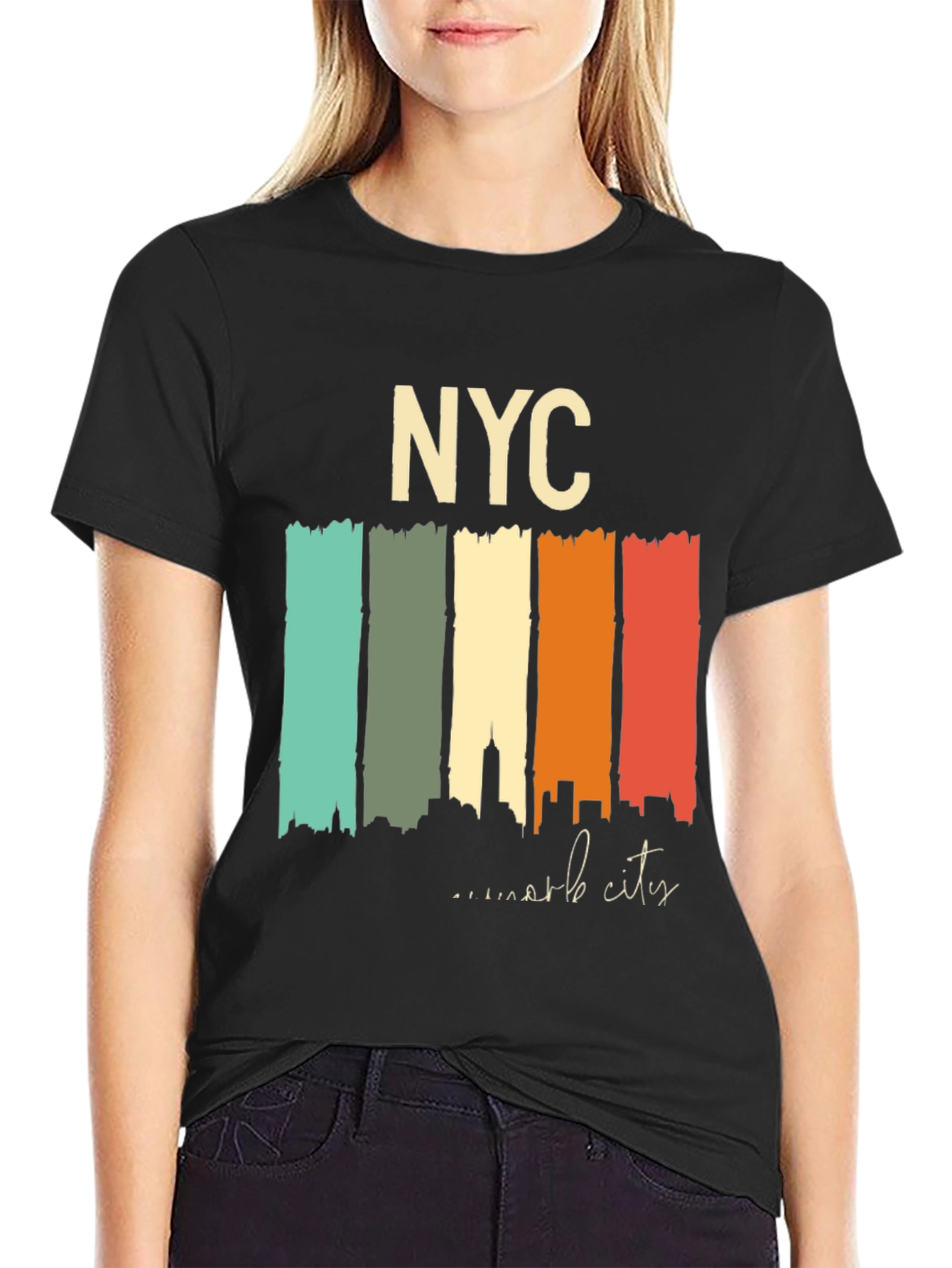 NYC Skyline Retro T-Shirt - Urban Style