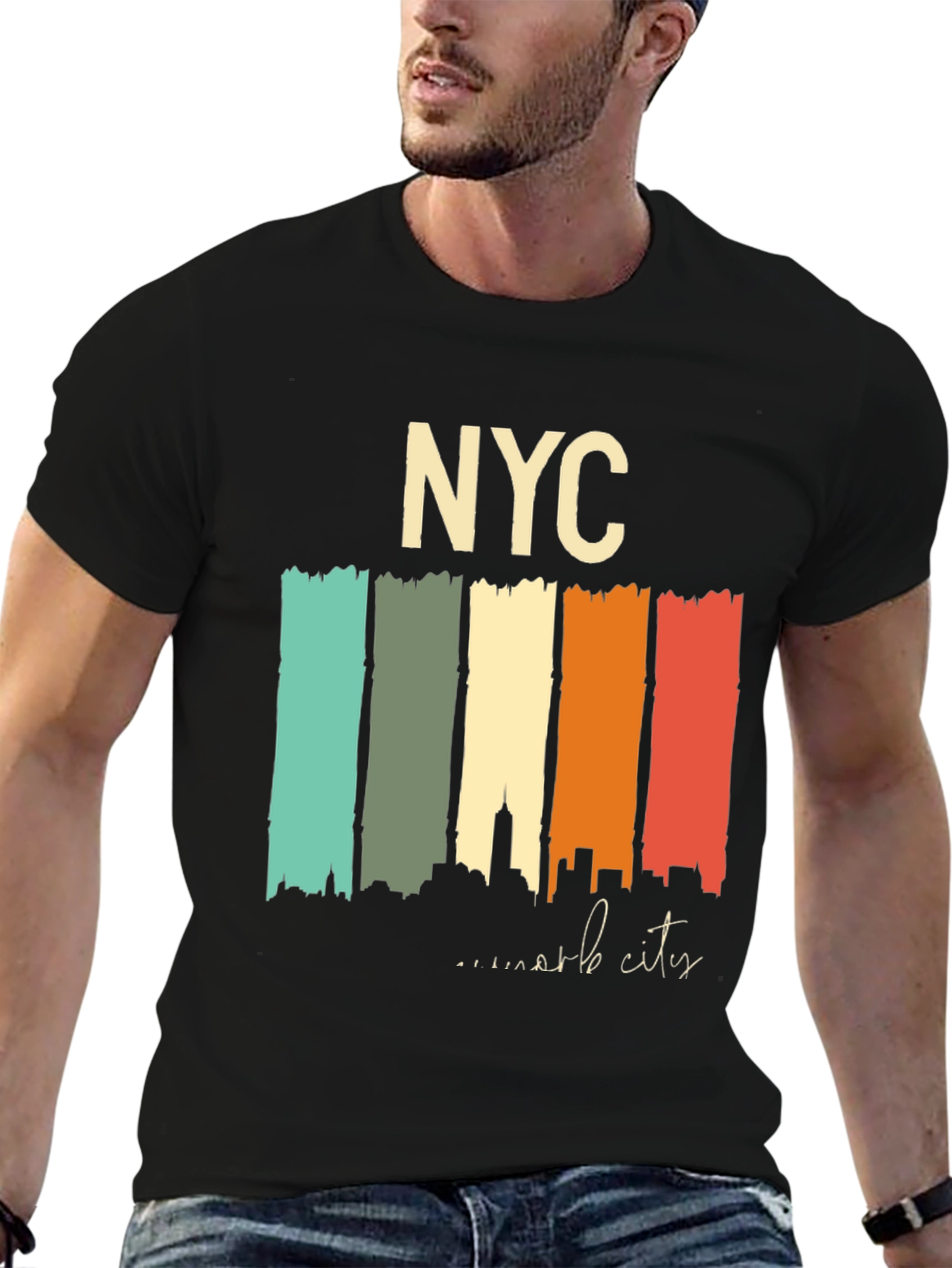 NYC Skyline Retro T-Shirt - Urban Style