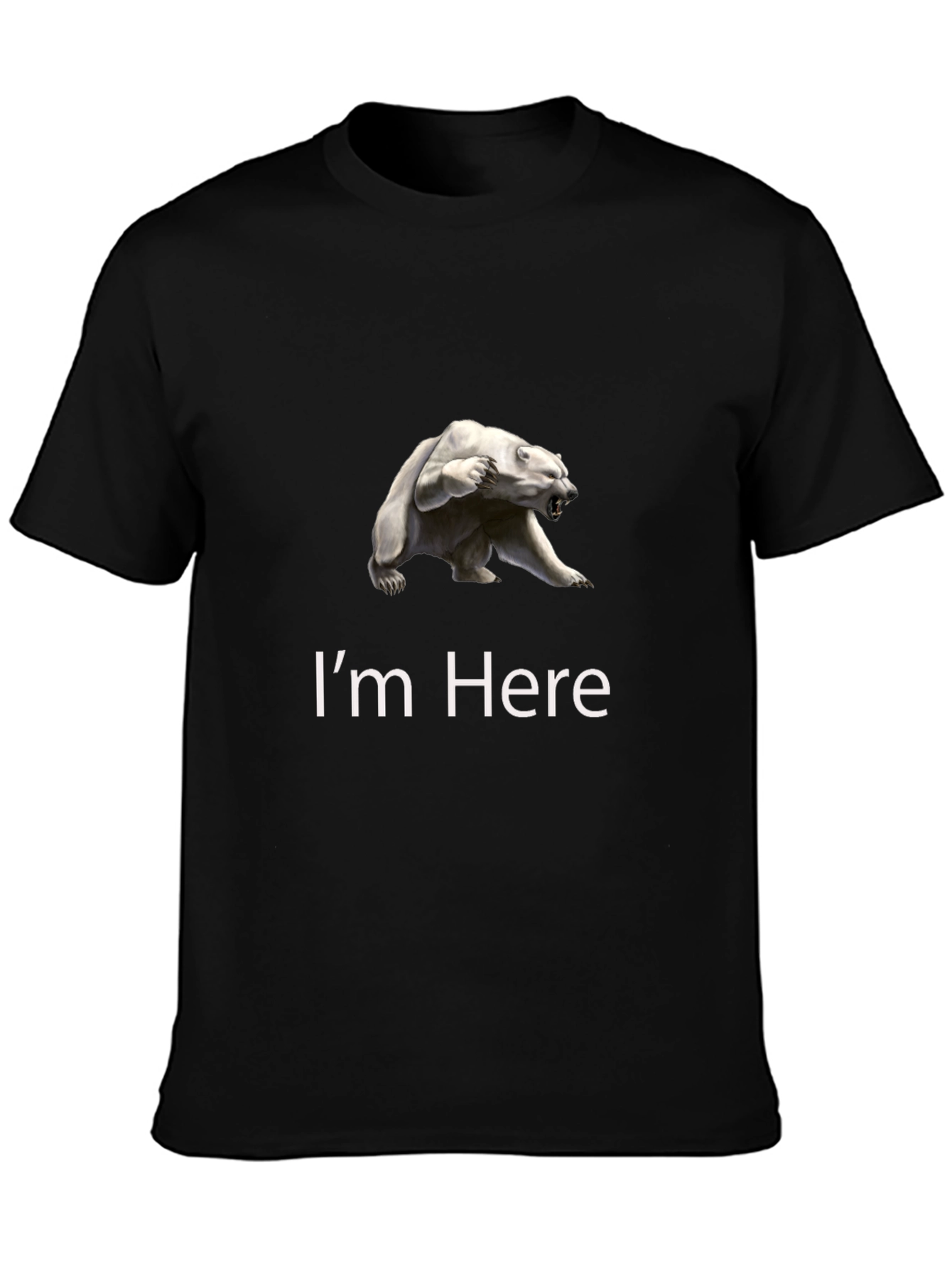 Polar Bear Graphic Tee - Im Here Statement Shirt
