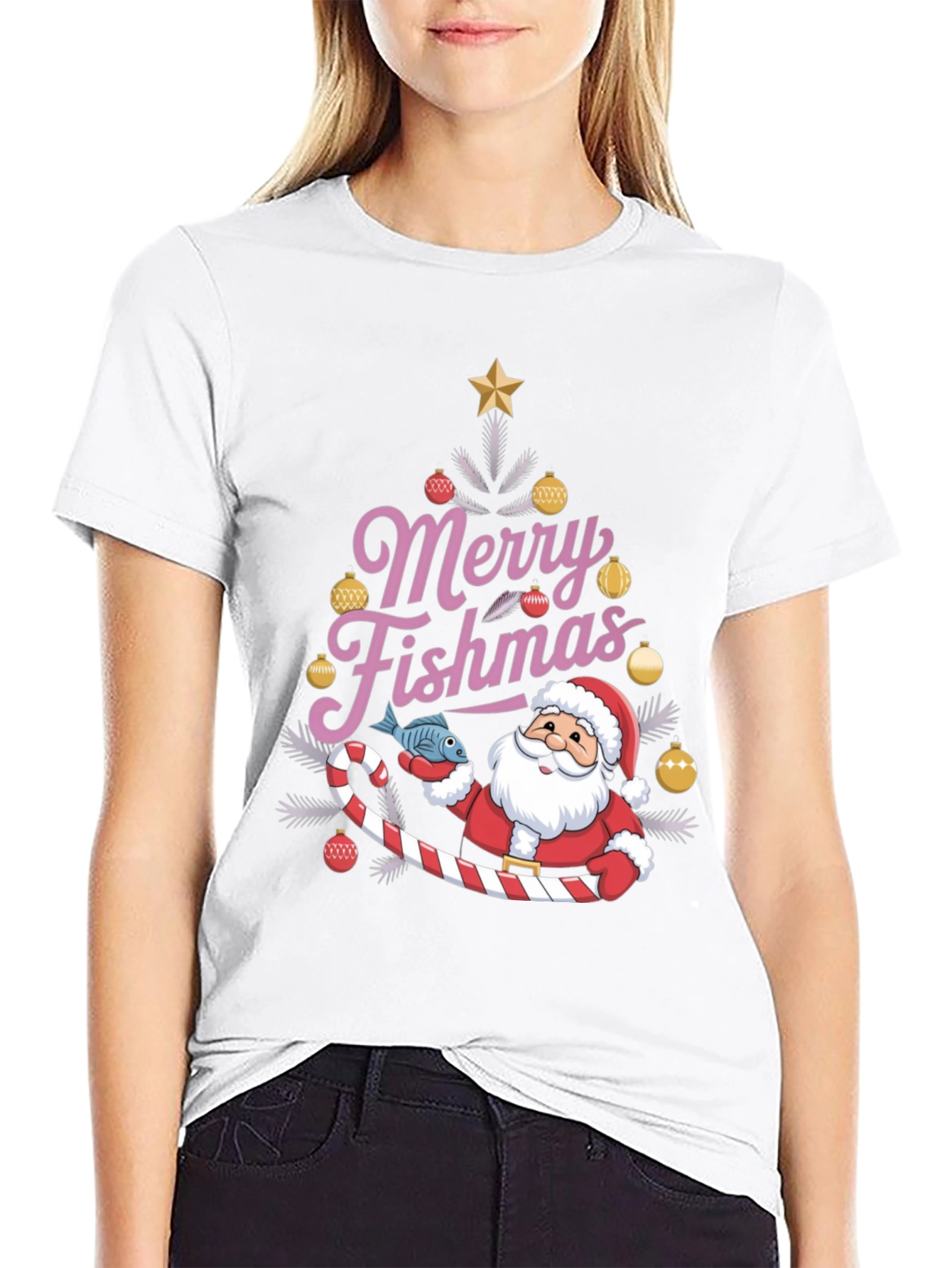 Merry Fishmas Santa T-Shirt