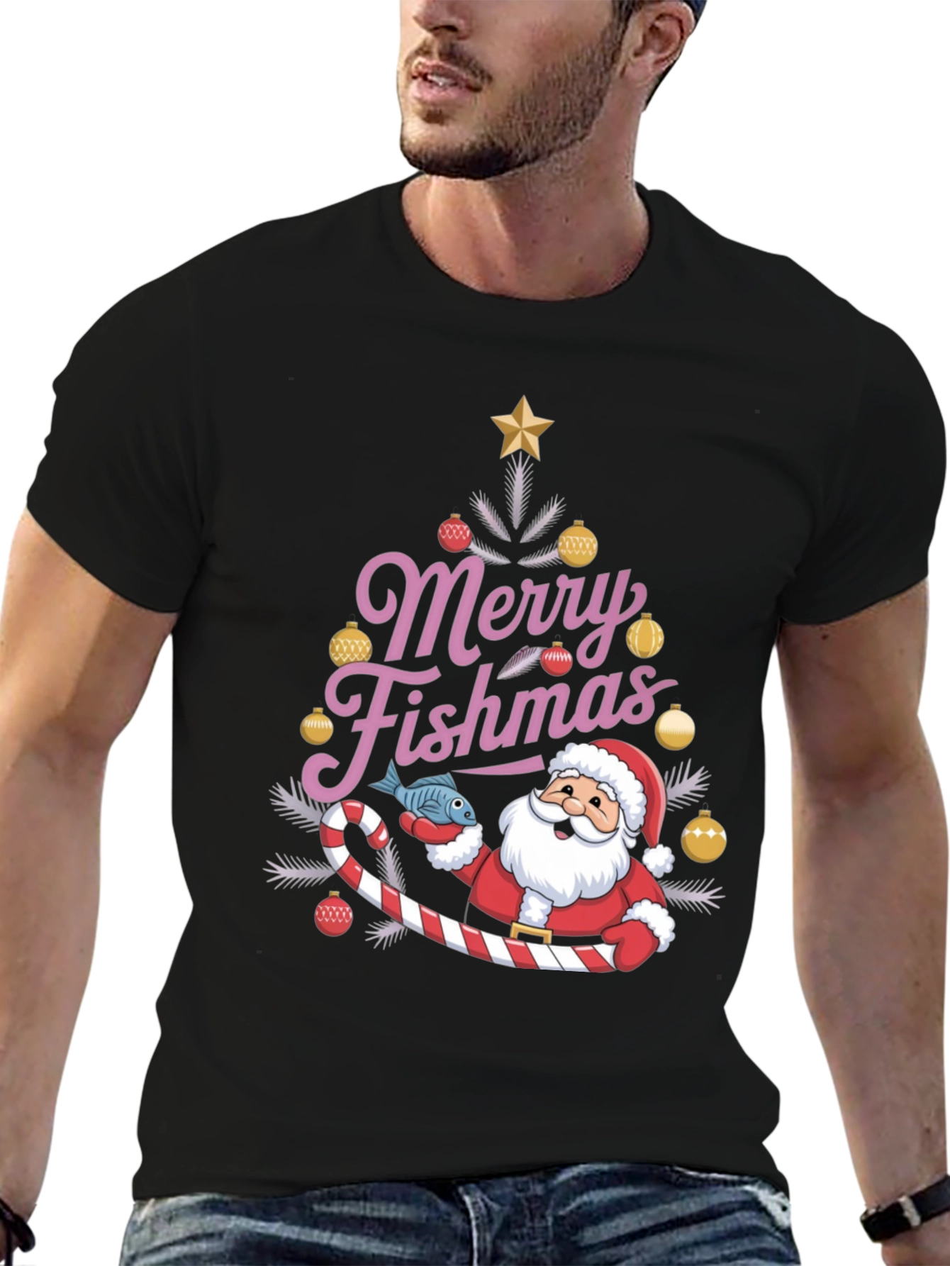 Merry Fishmas Santa T-Shirt
