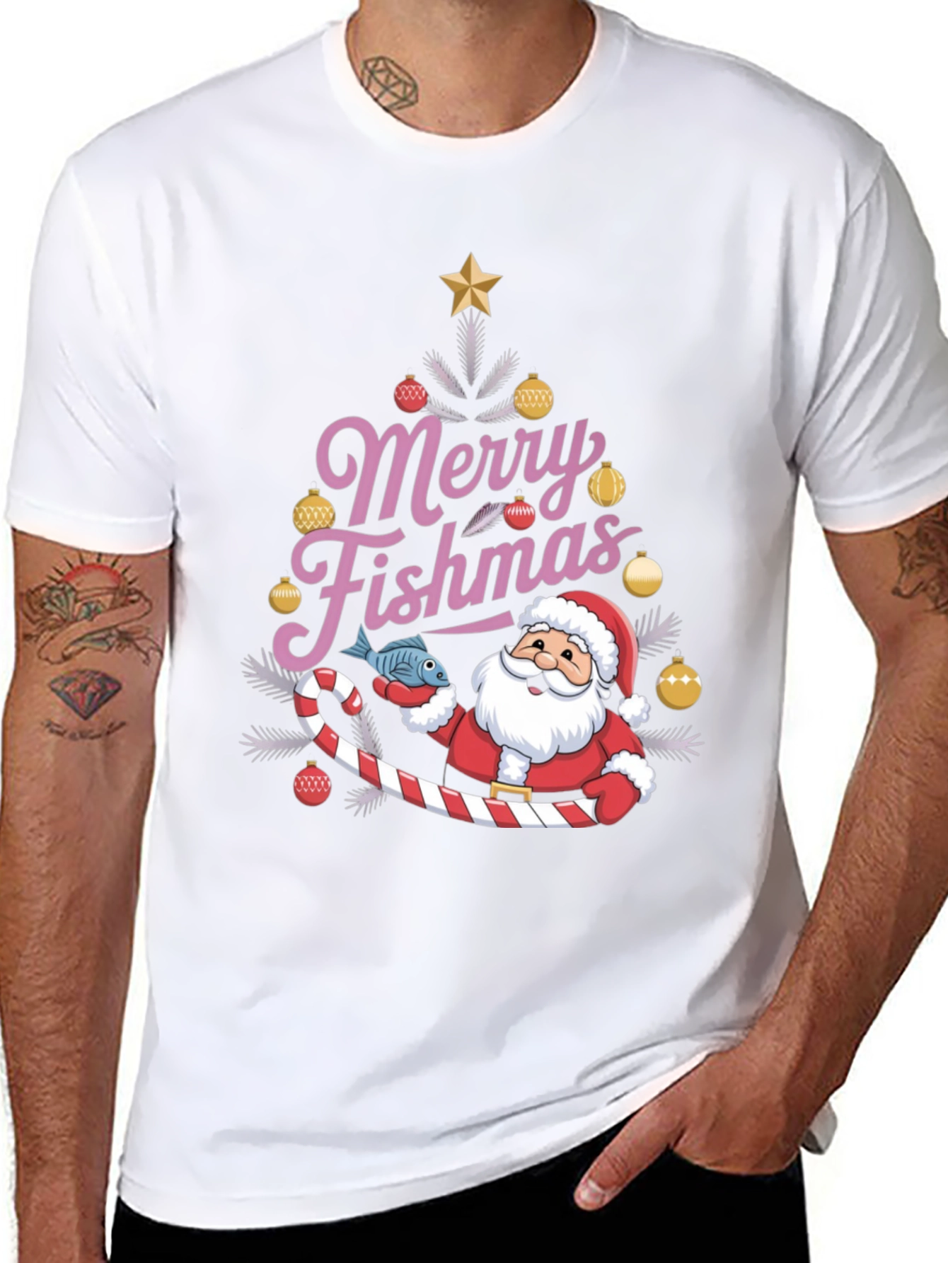 Merry Fishmas Santa T-Shirt