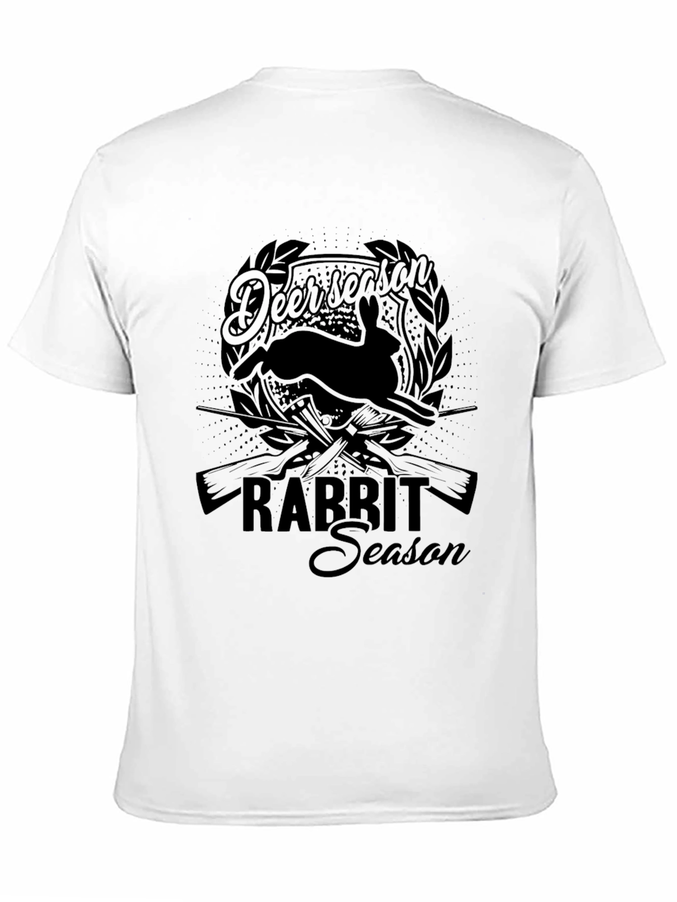 Deer Rabbit Season Black Graphic T-Shirt