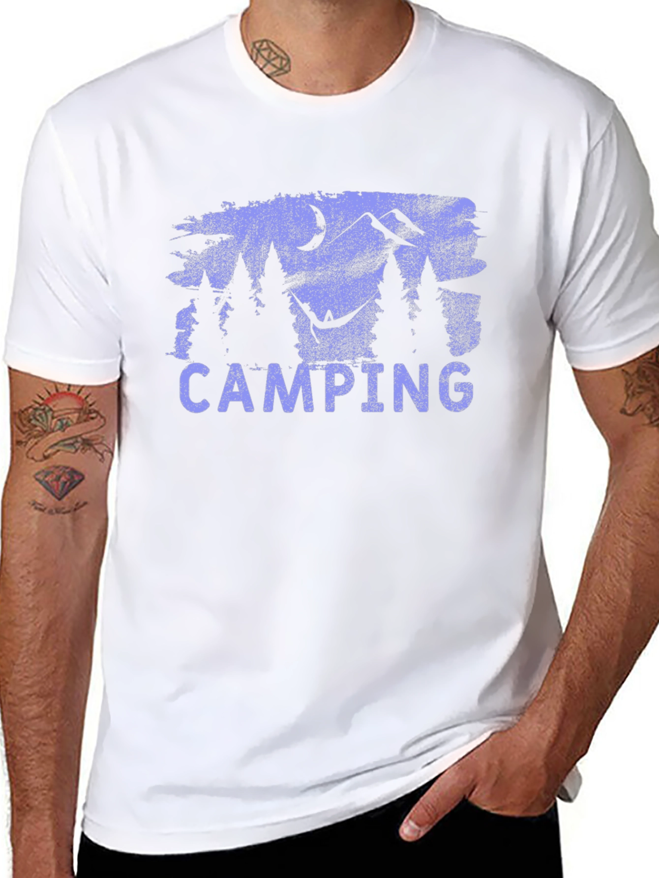 Camping Scene T-Shirt - Mountain and Forest Design