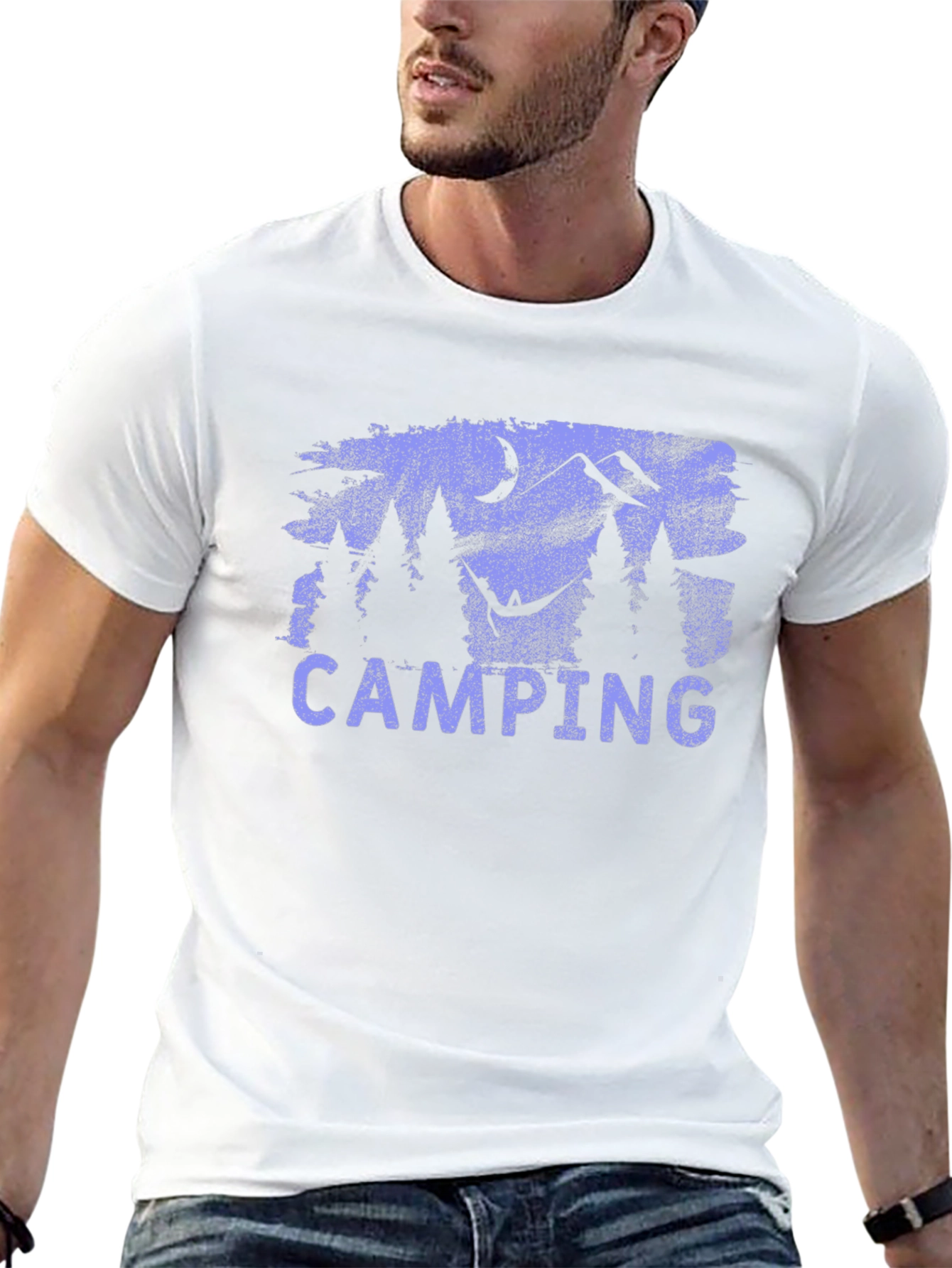 Camping Scene T-Shirt - Mountain and Forest Design