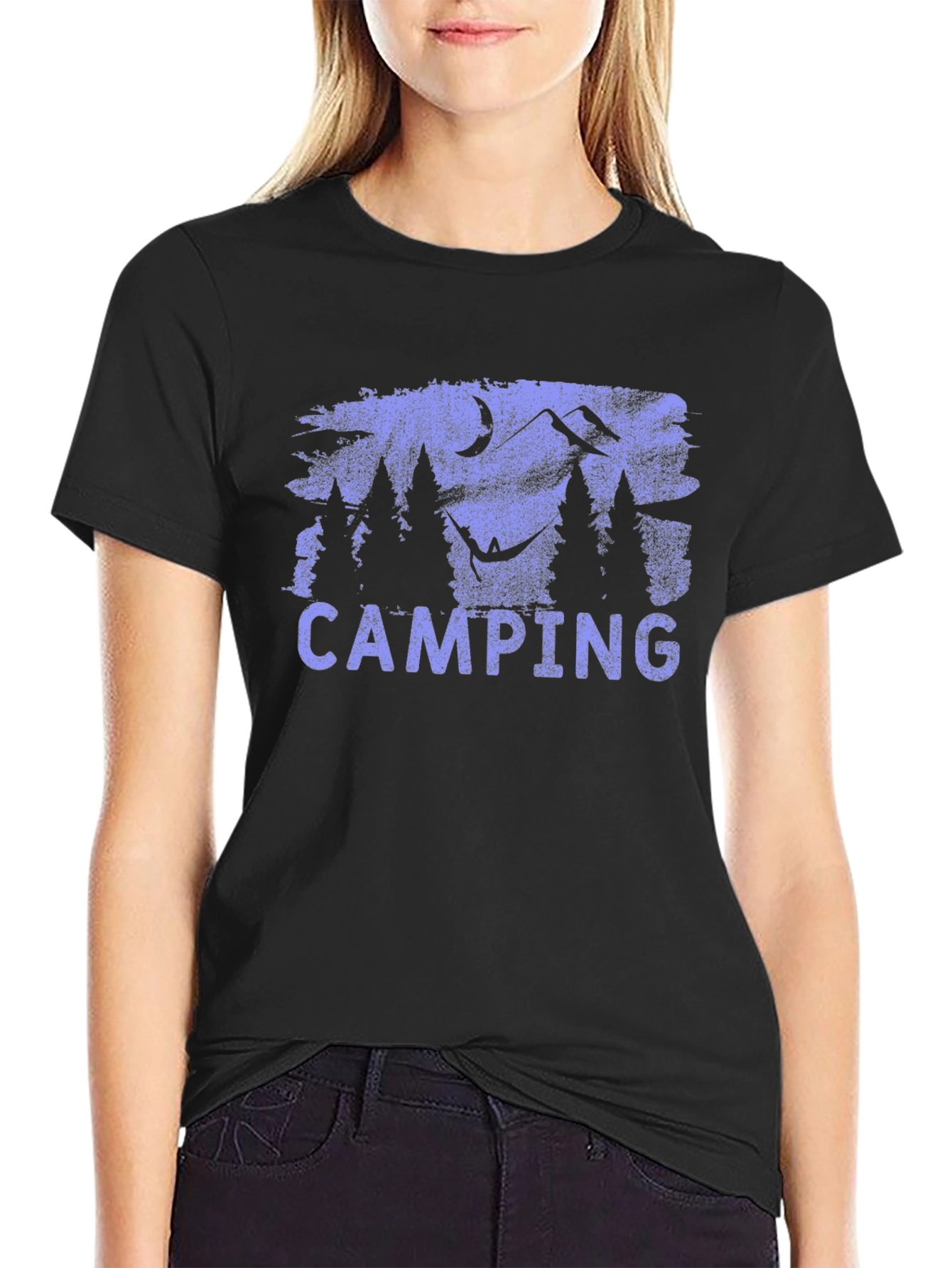 Camping Scene T-Shirt - Mountain and Forest Design