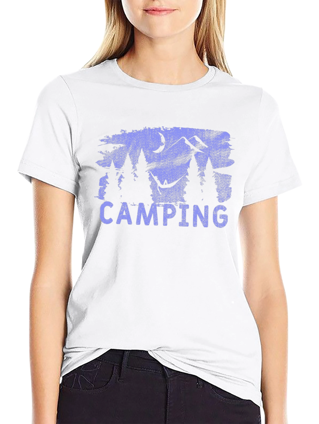 Camping Scene T-Shirt - Mountain and Forest Design