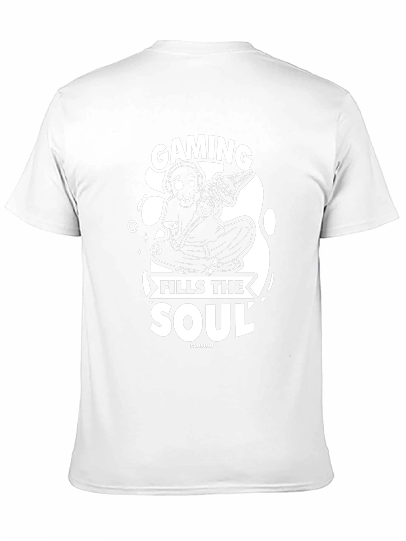 Gaming Fills The Soul Skeleton Black T-Shirt