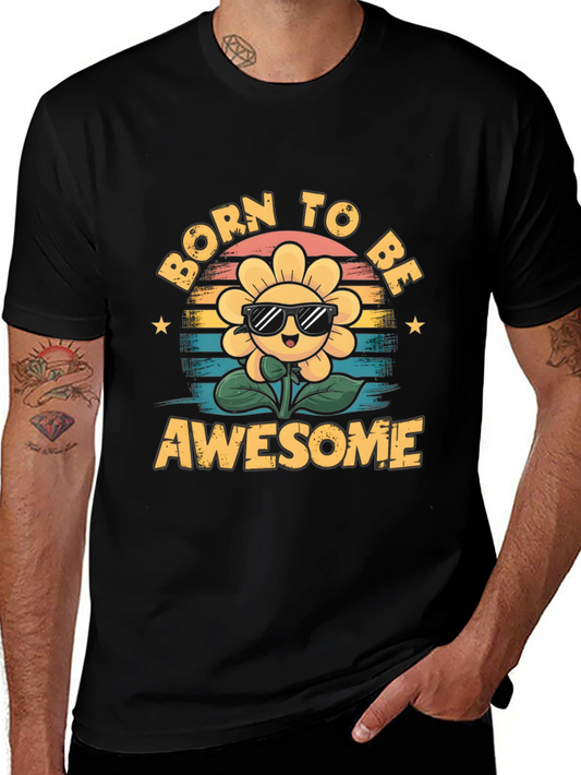 Born To Be Awesome Sunflower Graphic Tee