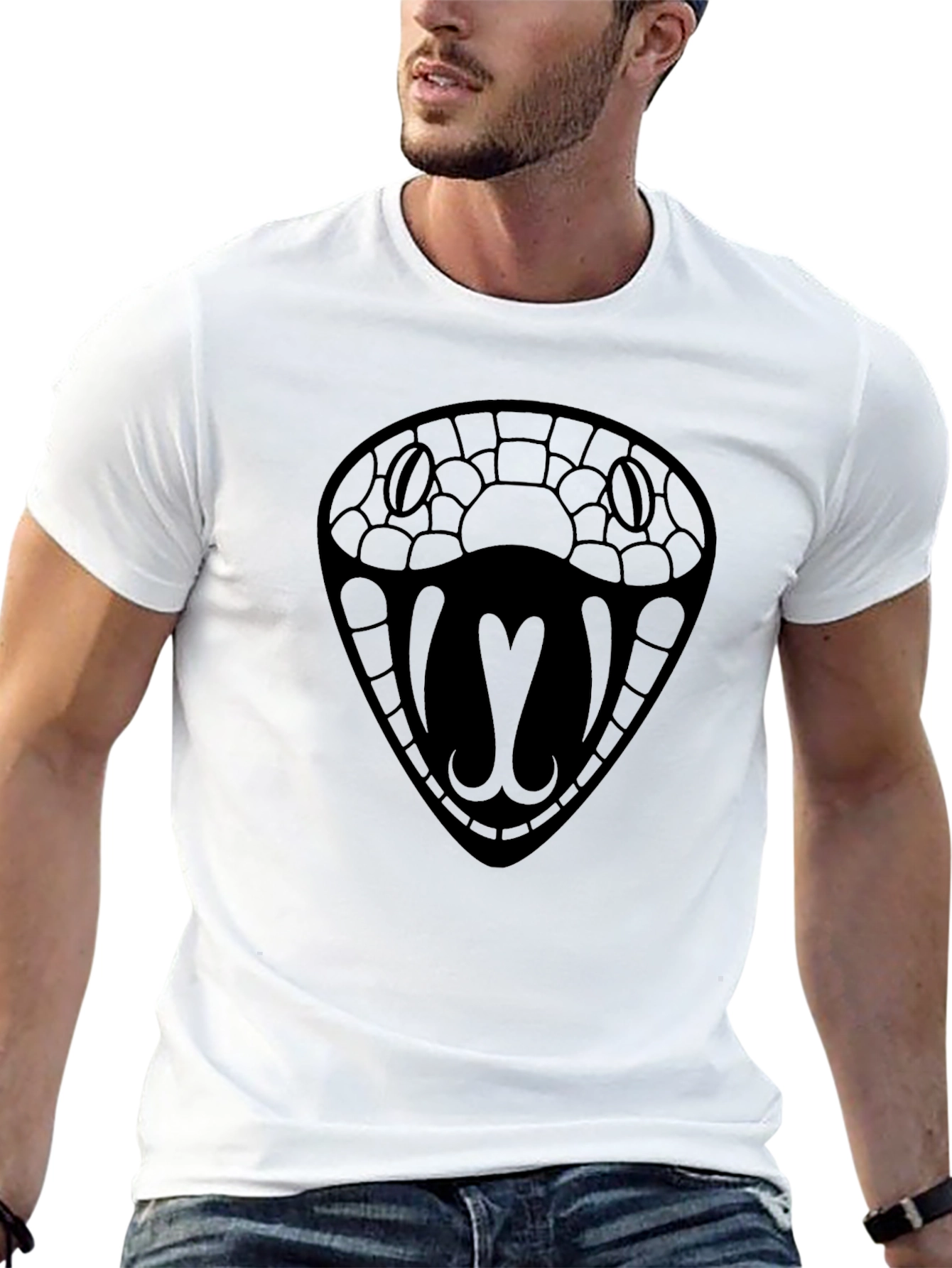 Mens Black Snake Graphic Tee