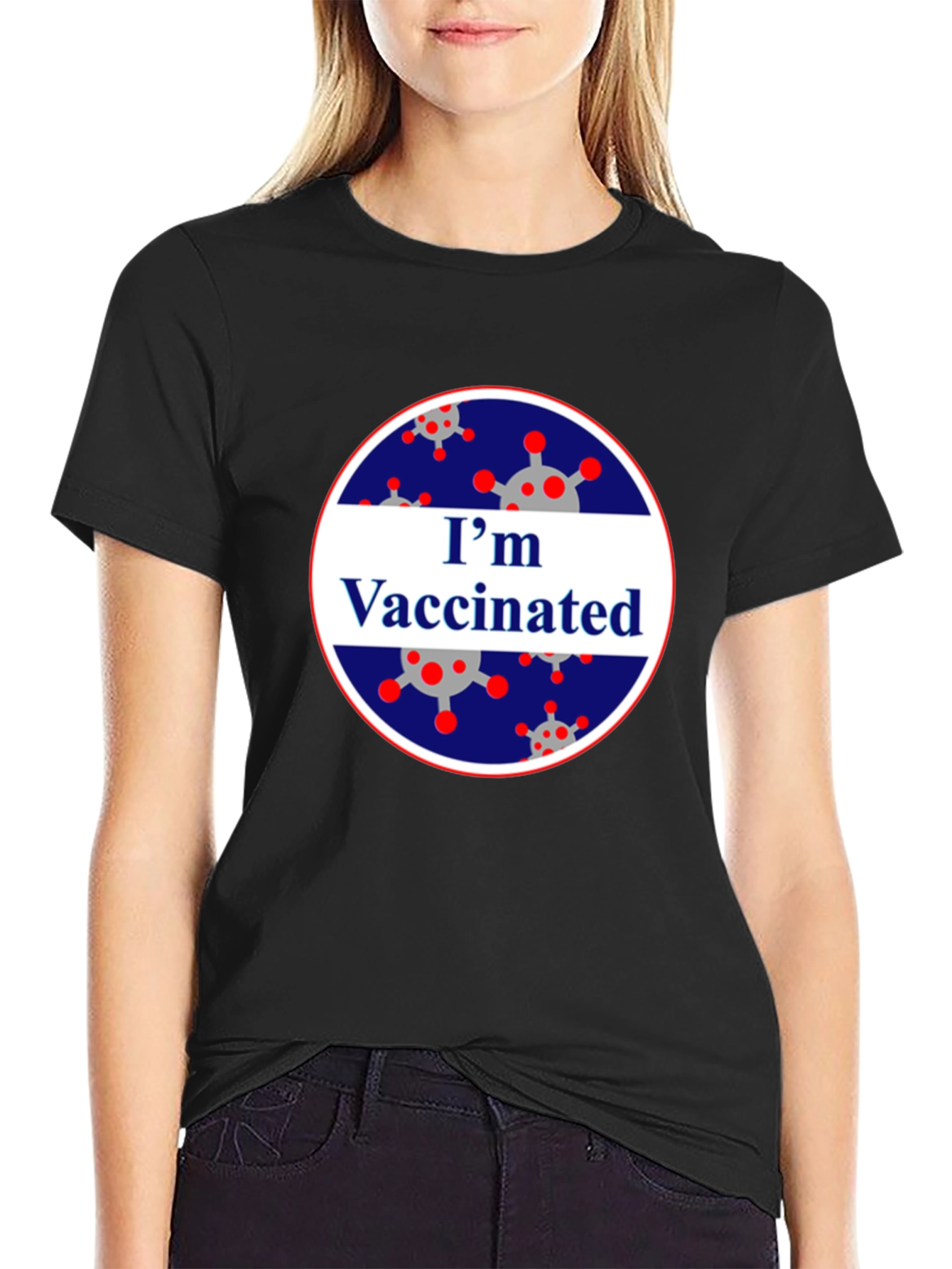 Im Vaccinated Black T-Shirt