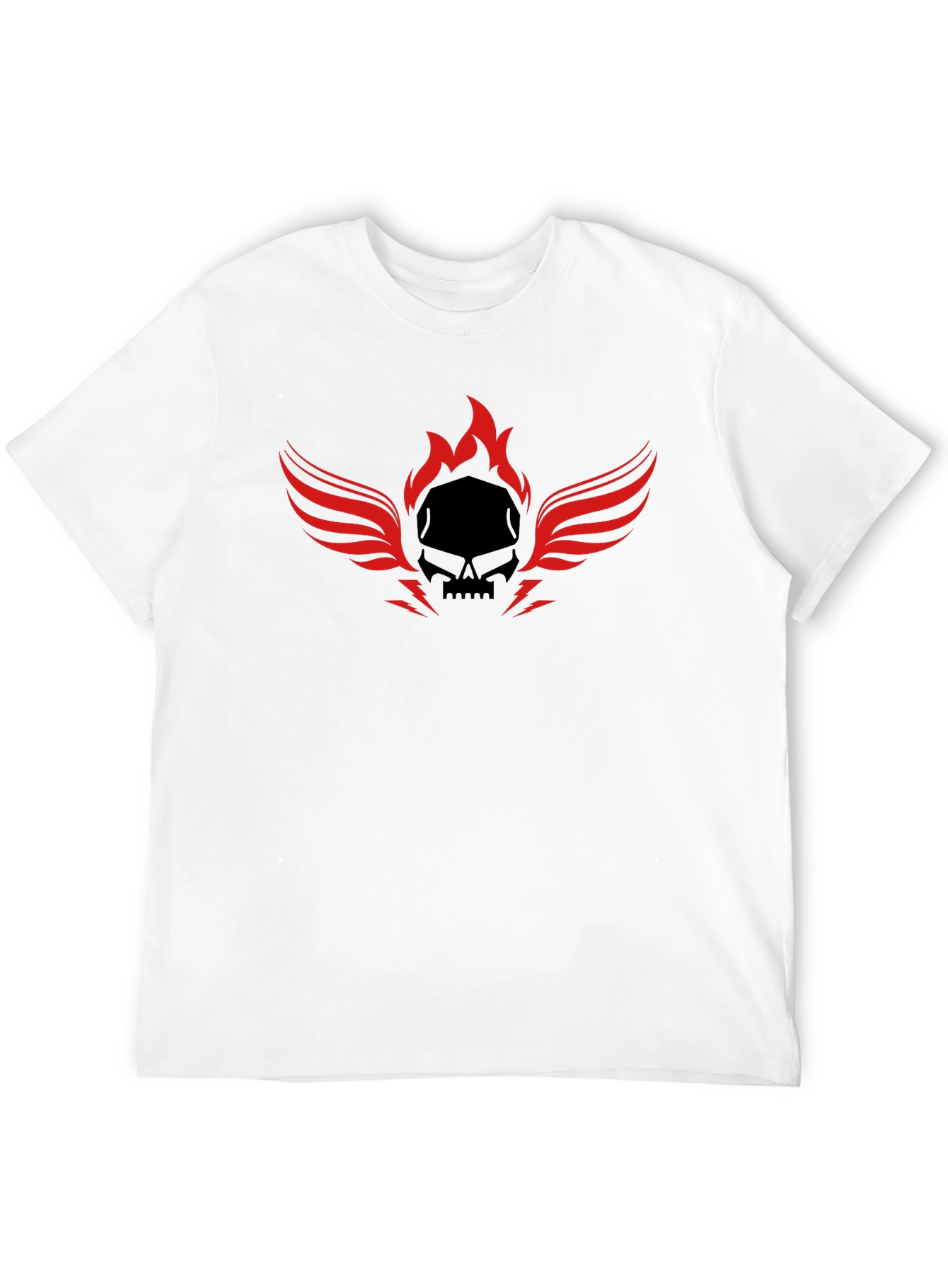 Skull Flame Winged T-Shirt - Mens Graphic Tee