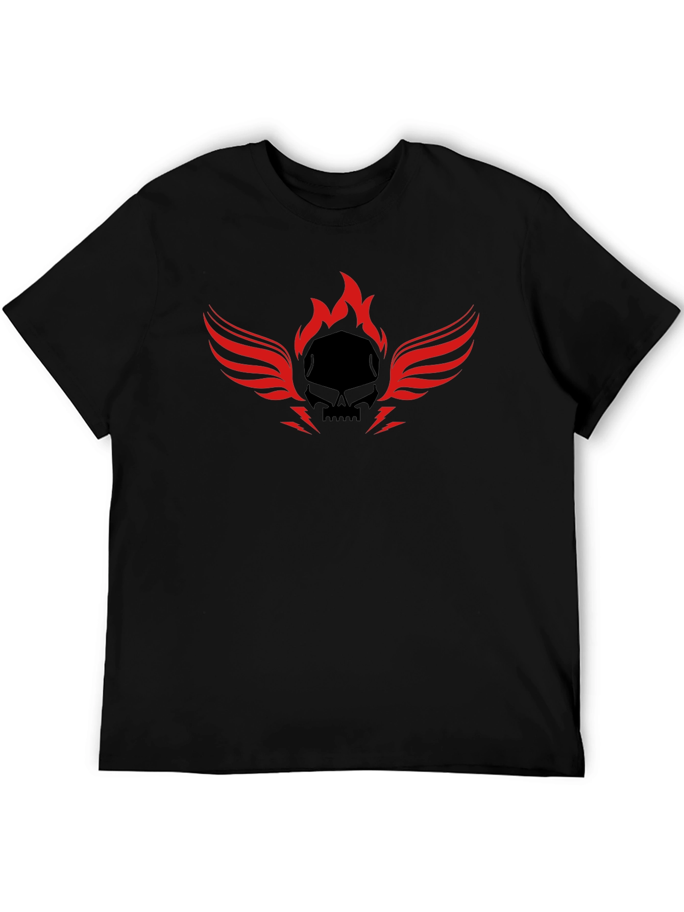 Skull Flame Winged T-Shirt - Mens Graphic Tee