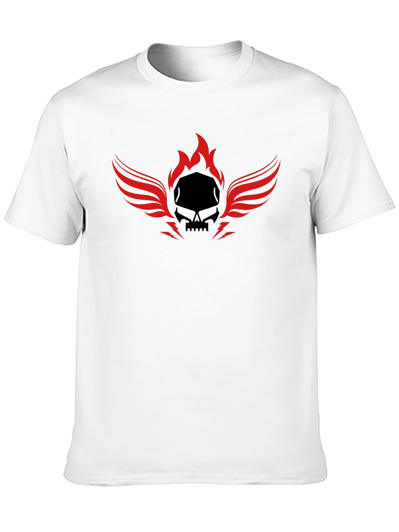 Skull Flame Winged T-Shirt - Mens Graphic Tee