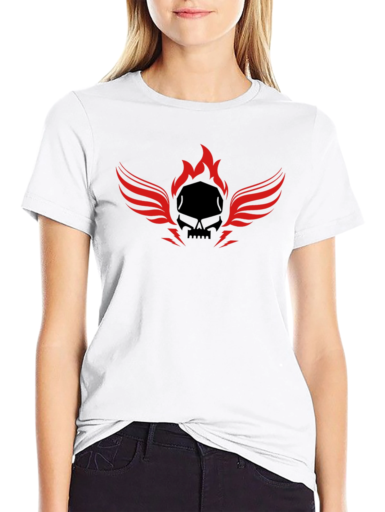 Skull Flame Winged T-Shirt - Mens Graphic Tee