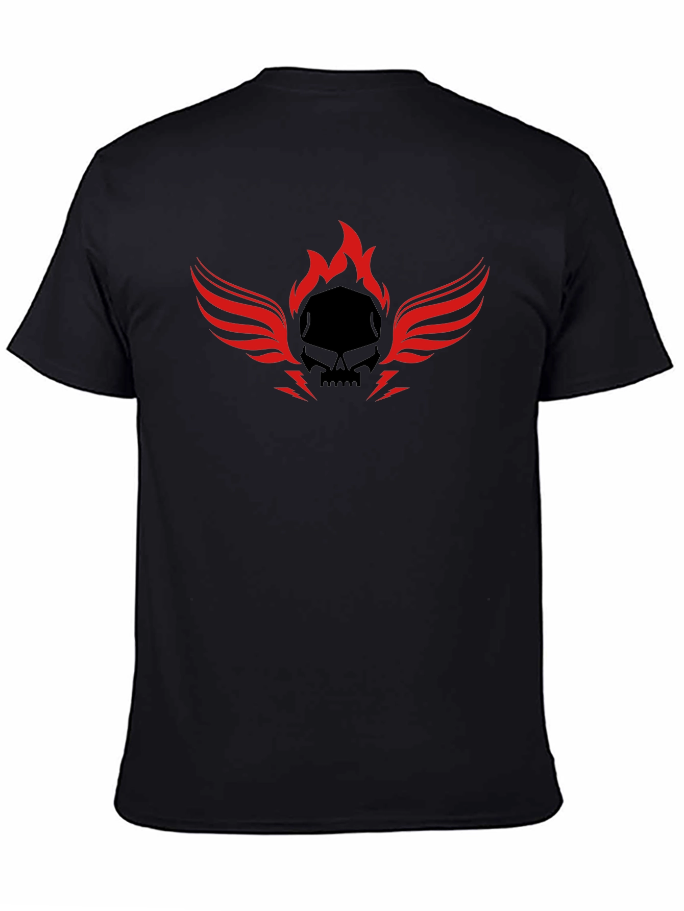 Skull Flame Winged T-Shirt - Mens Graphic Tee