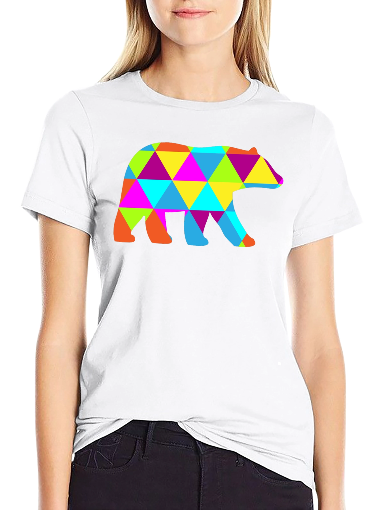 Geometric Bear T-Shirt - Abstract Design