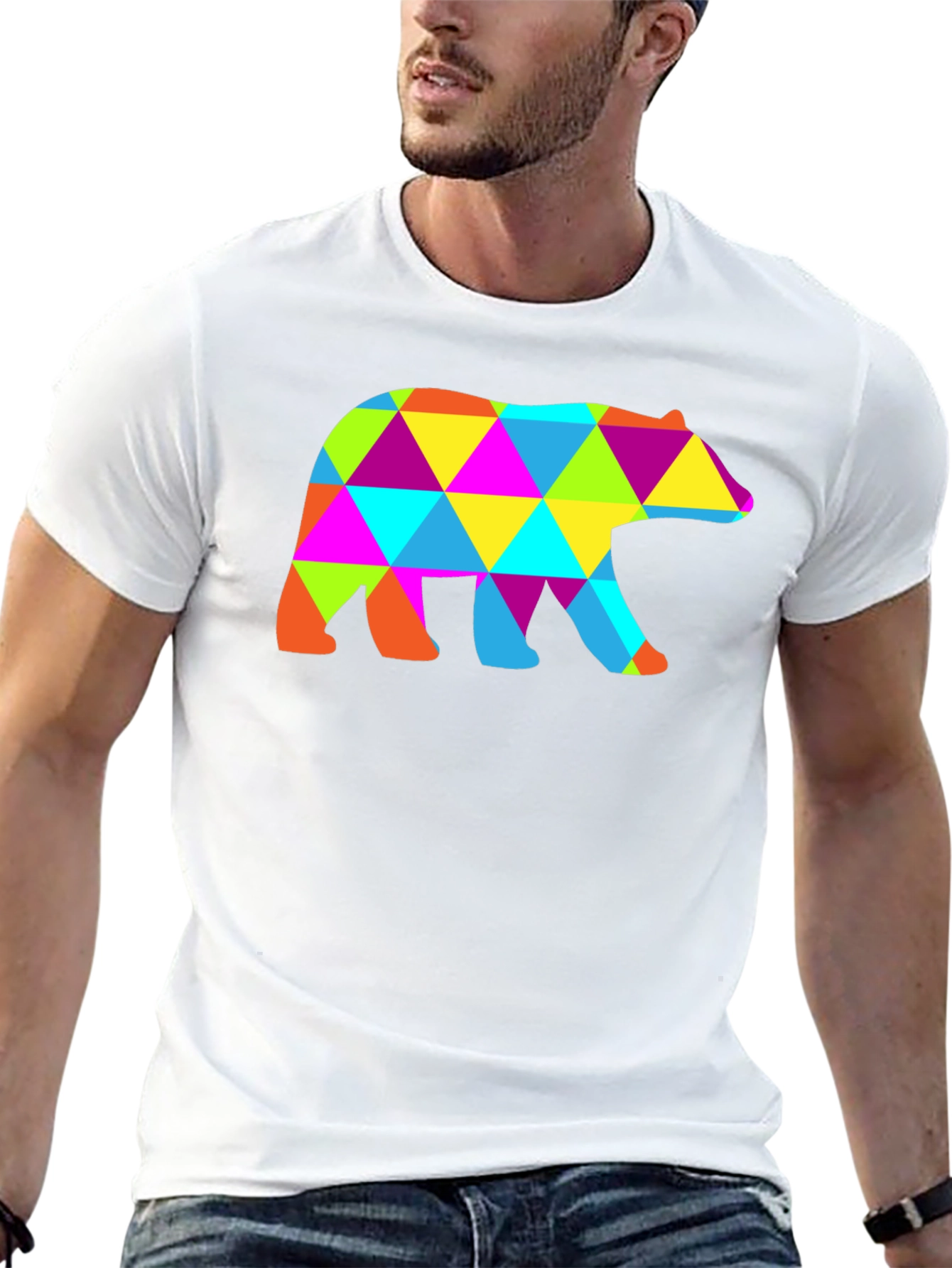Geometric Bear T-Shirt - Abstract Design