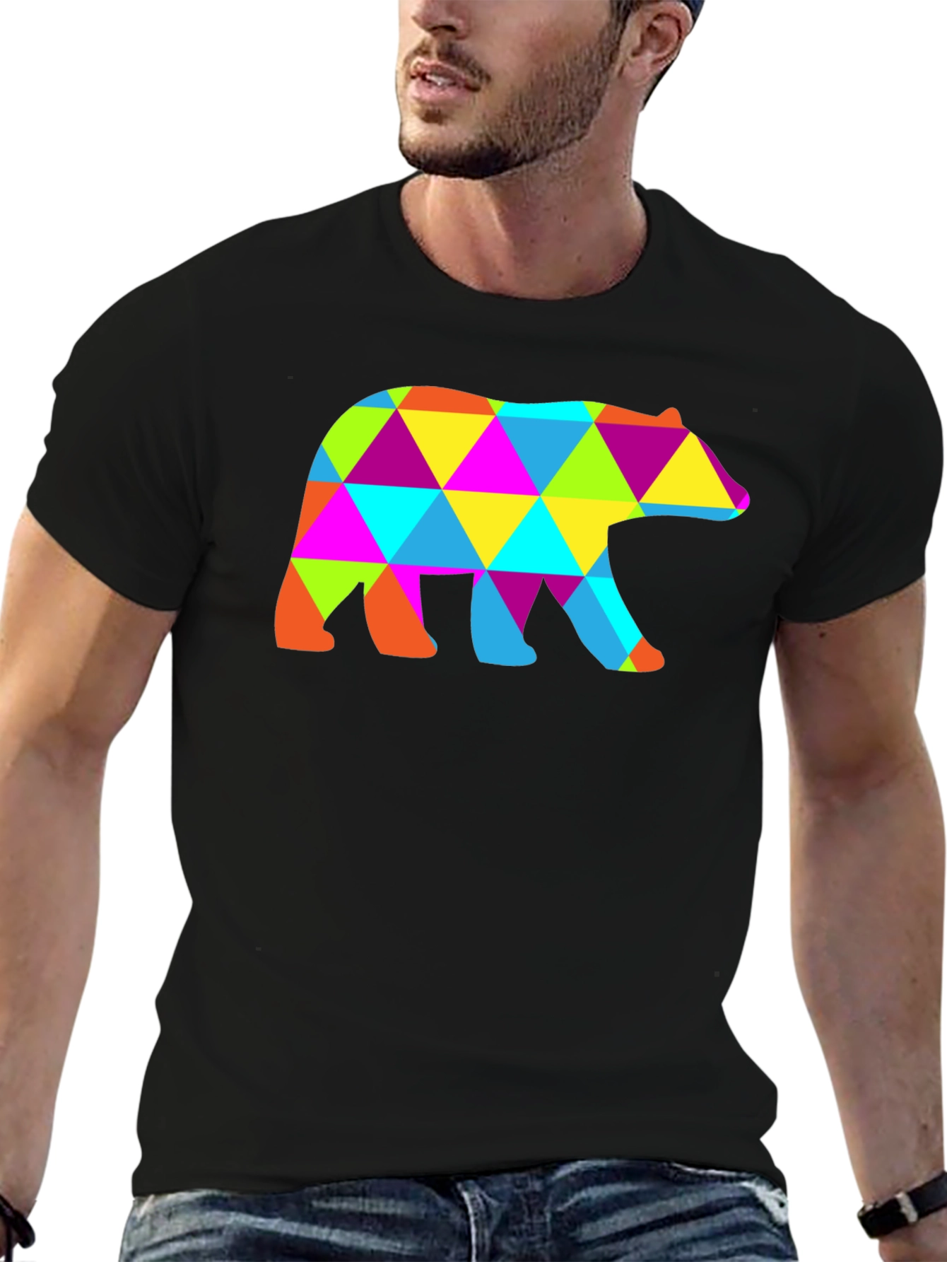 Geometric Bear T-Shirt - Abstract Design