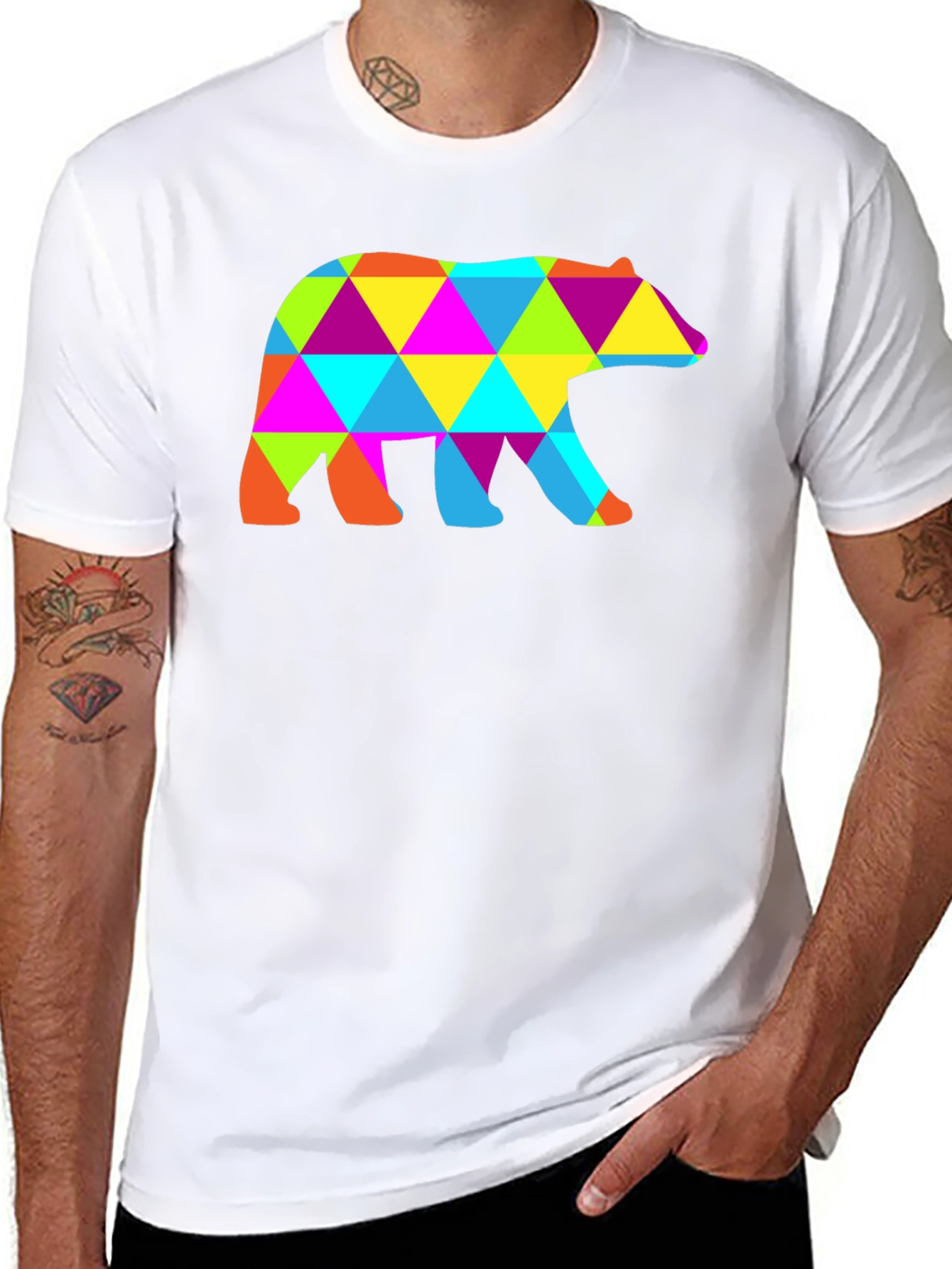 Geometric Bear T-Shirt - Abstract Design