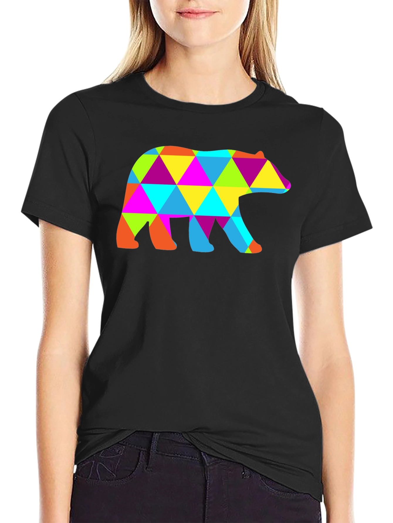 Geometric Bear T-Shirt - Abstract Design