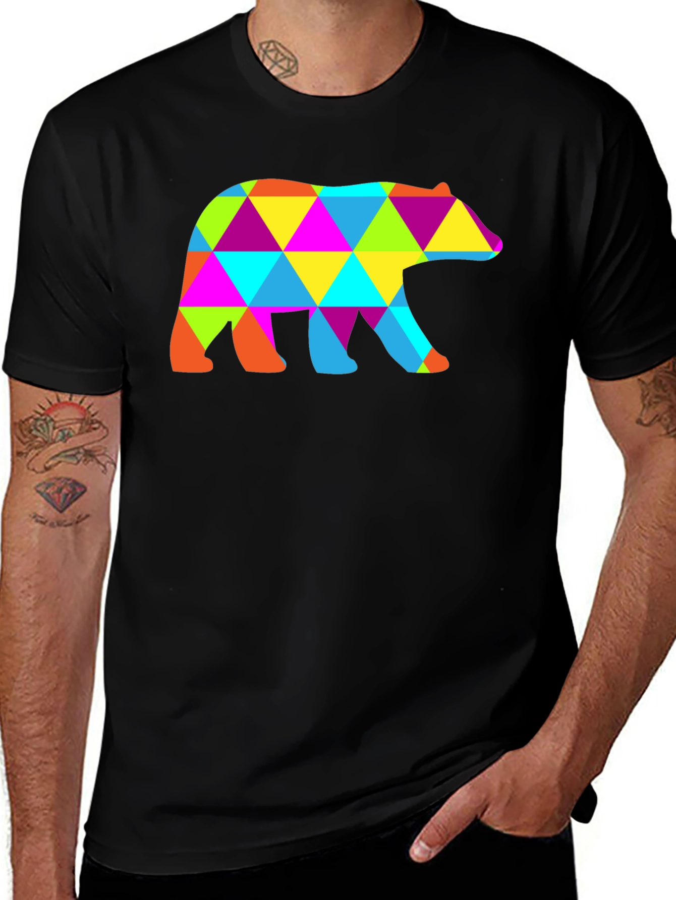 Geometric Bear T-Shirt - Abstract Design
