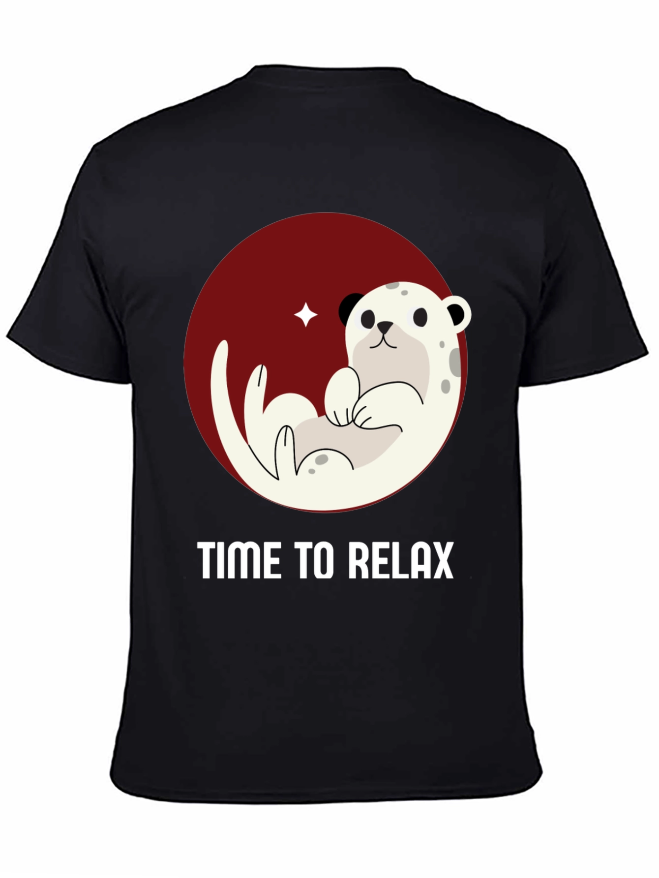 Relaxing Otter Graphic Tee - Black