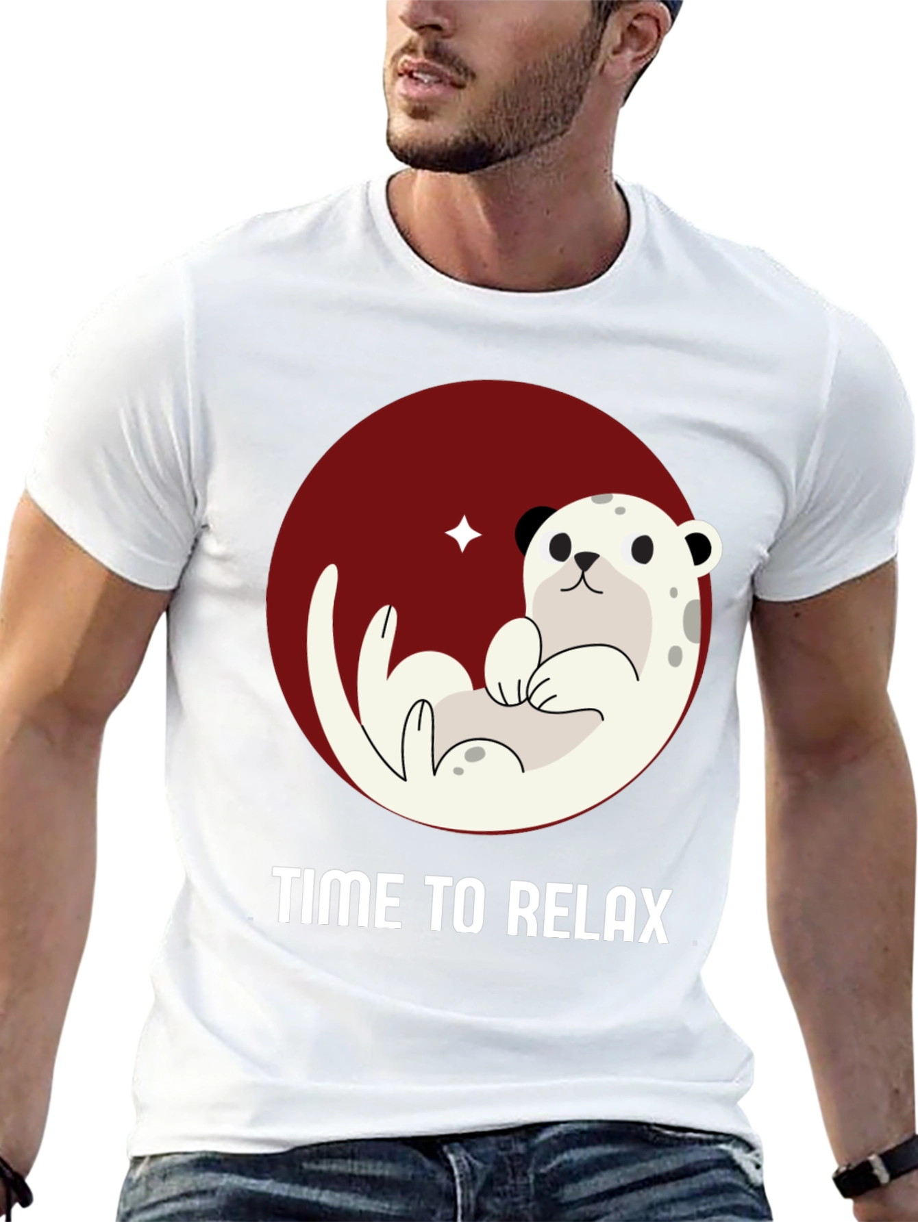 Relaxing Otter Graphic Tee - Black