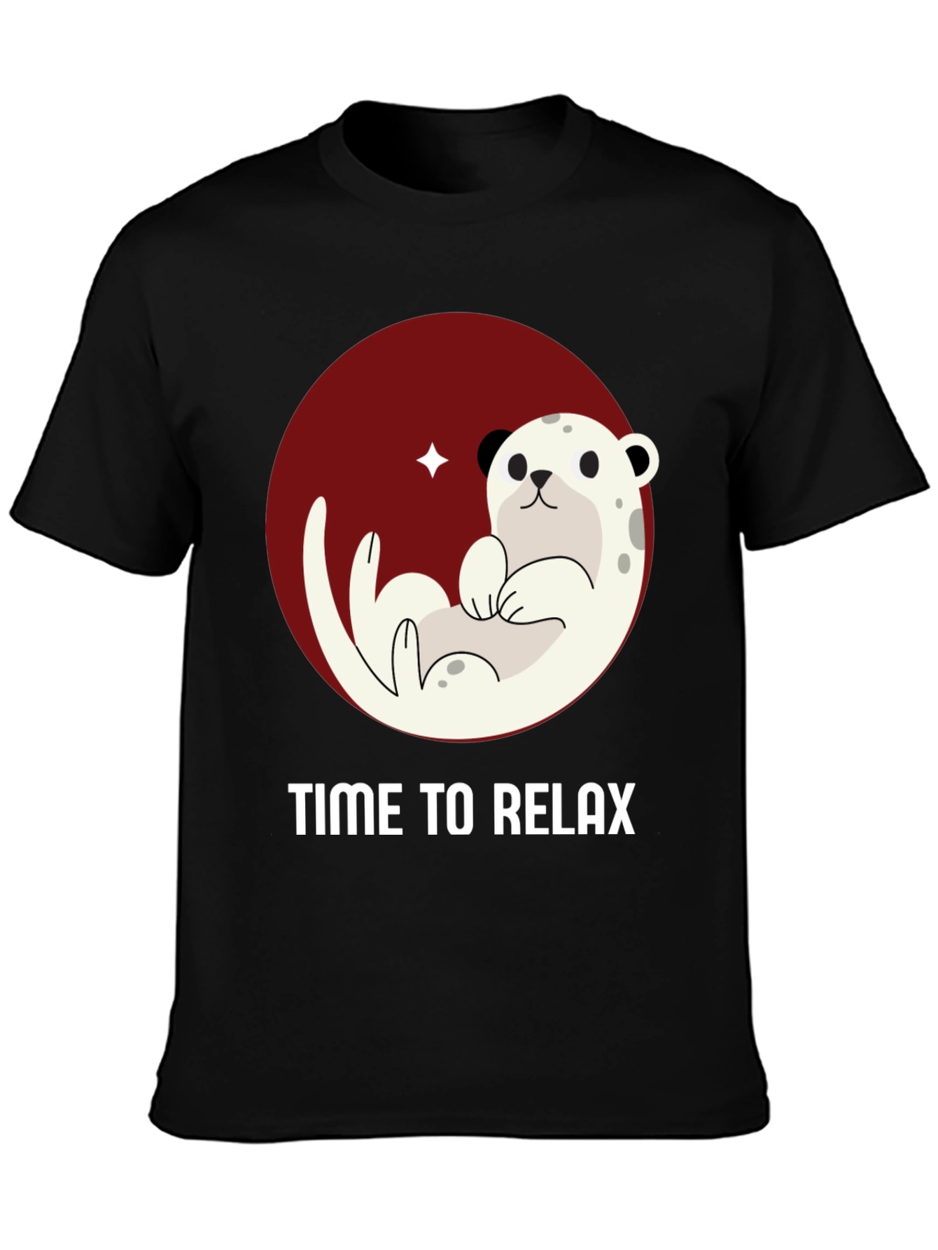 Relaxing Otter Graphic Tee - Black