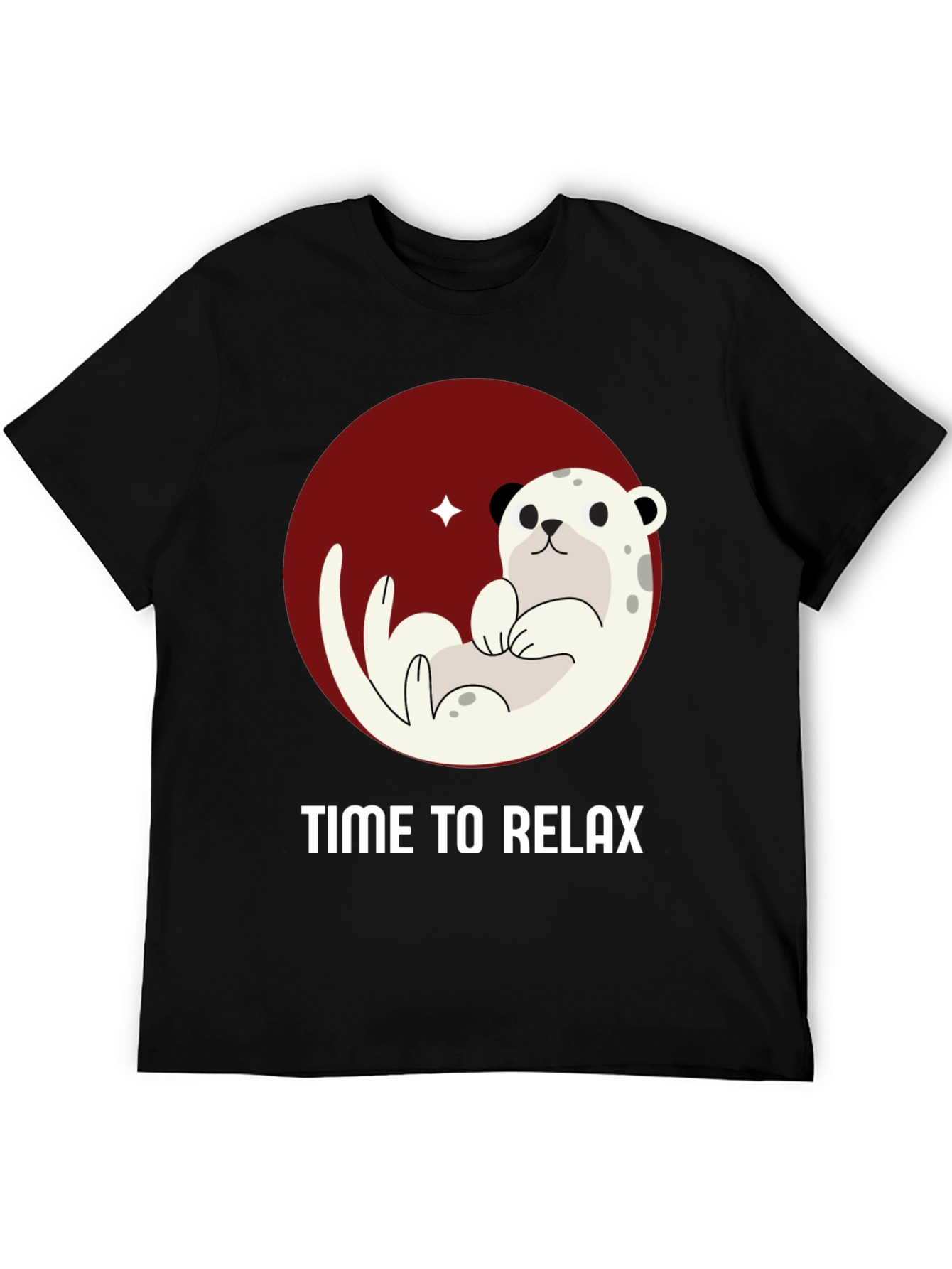 Relaxing Otter Graphic Tee - Black