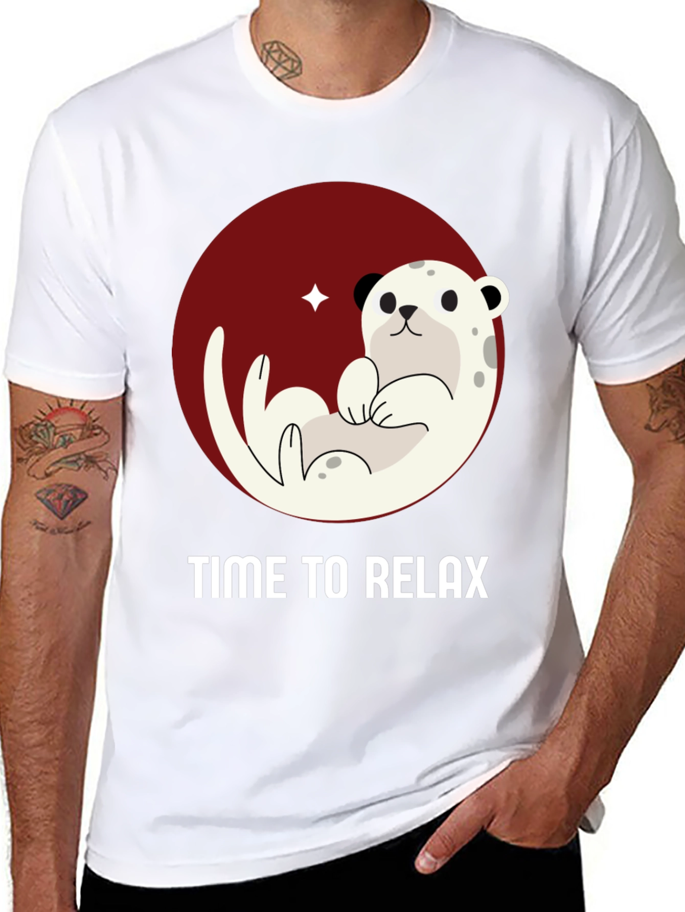 Relaxing Otter Graphic Tee - Black