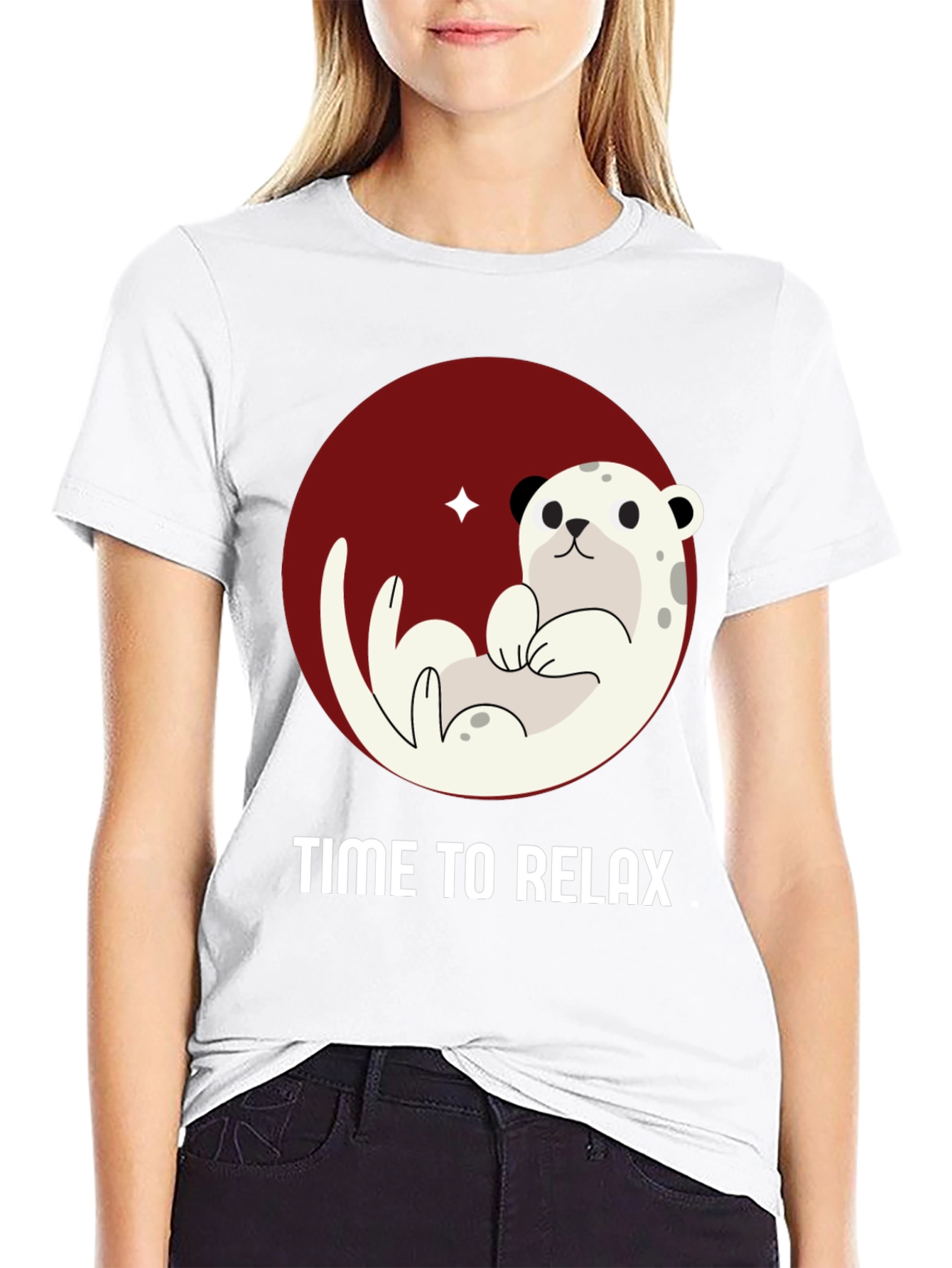 Relaxing Otter Graphic Tee - Black
