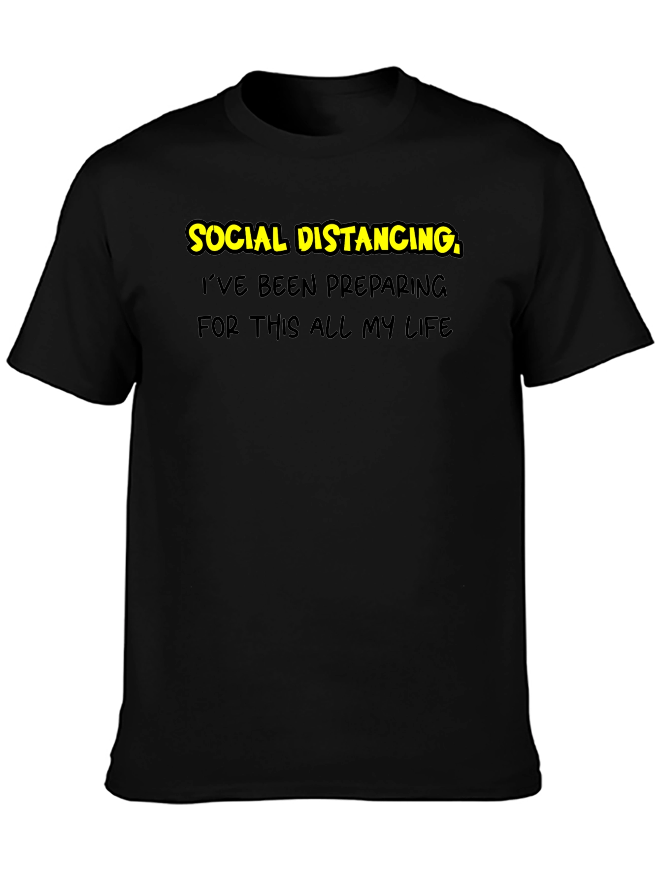 Social Distancing Prep T-Shirt - Black