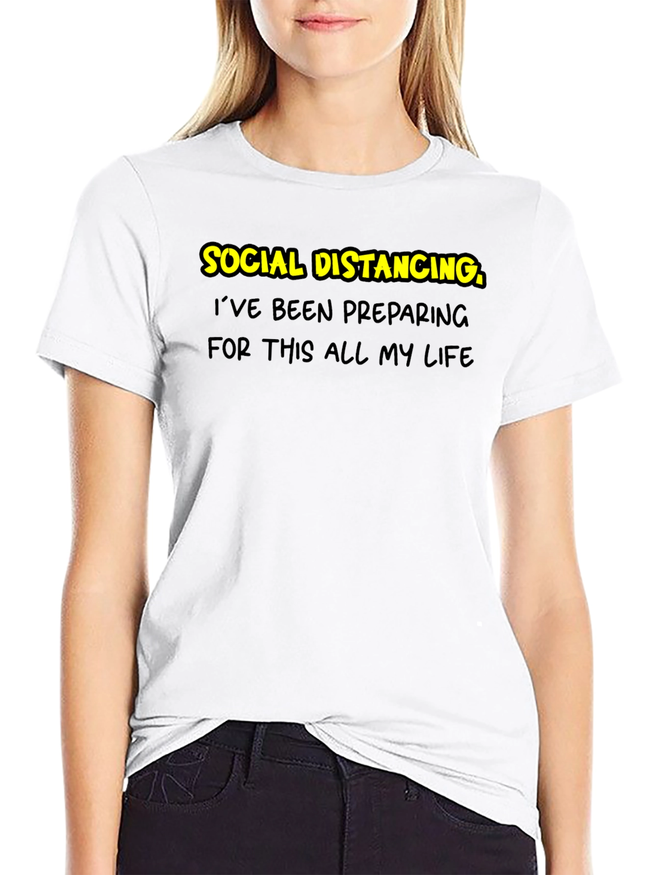 Social Distancing Prep T-Shirt - Black