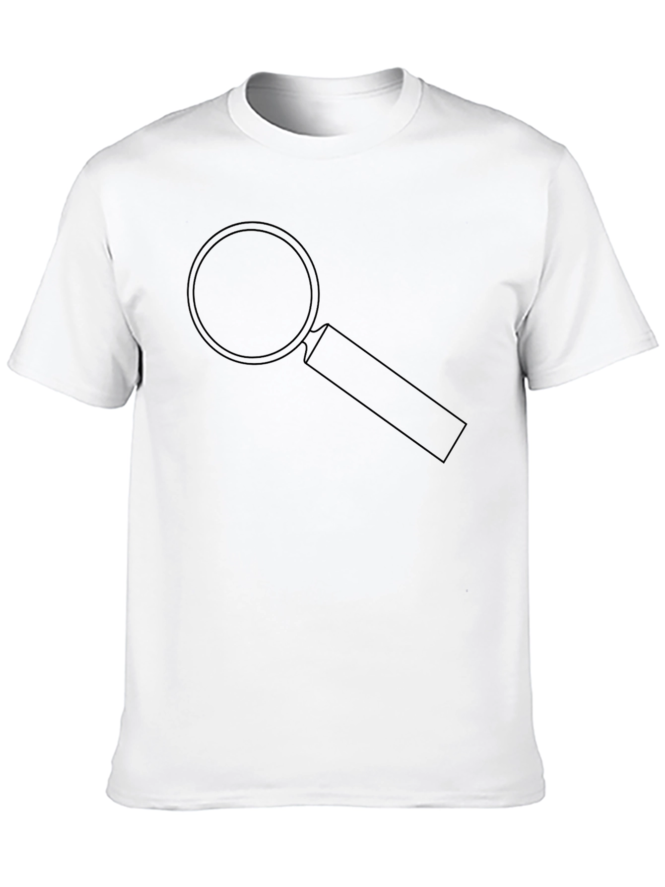 Black T-Shirt with Magnifying Glass Graphic