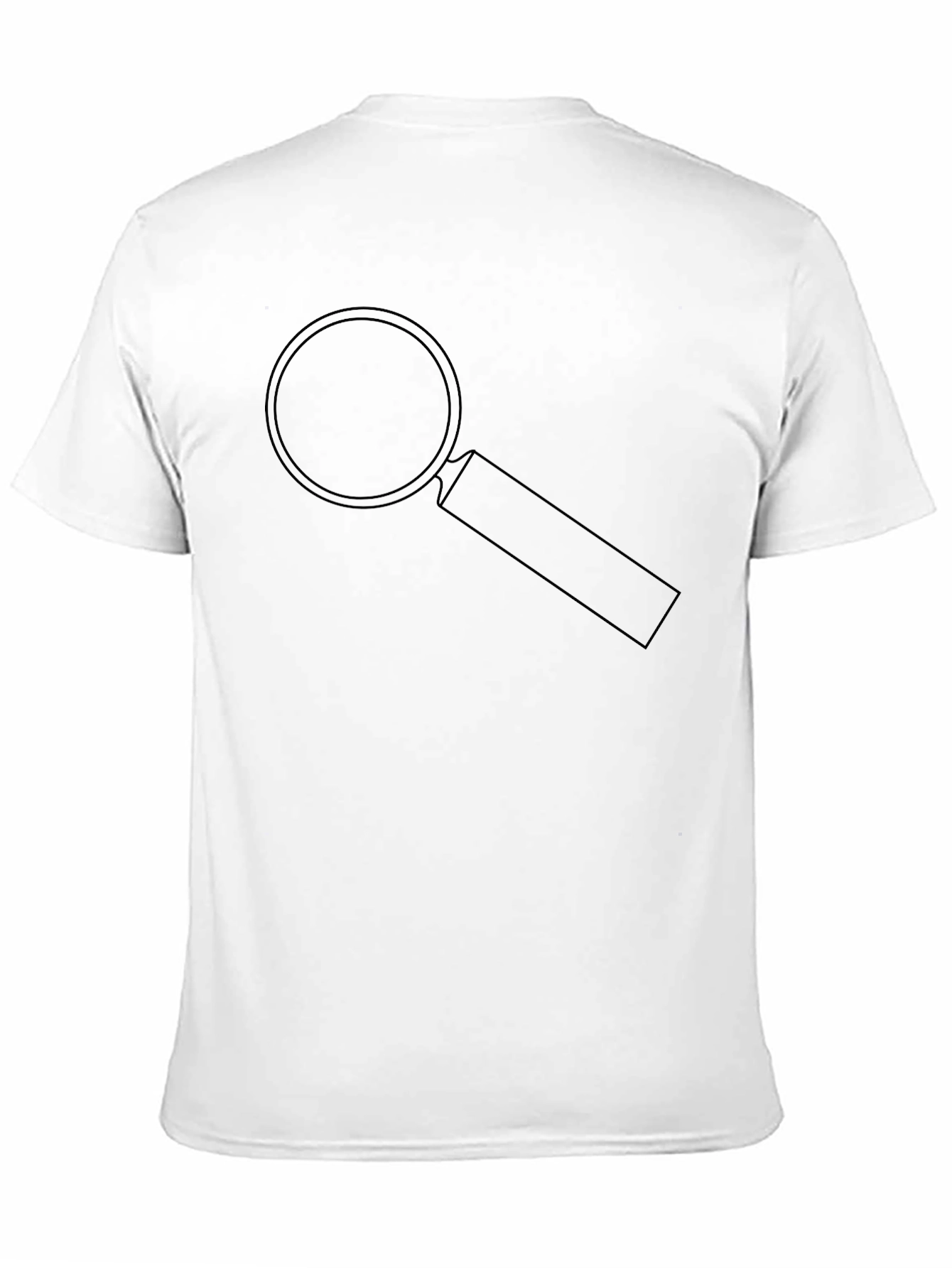 Black T-Shirt with Magnifying Glass Graphic