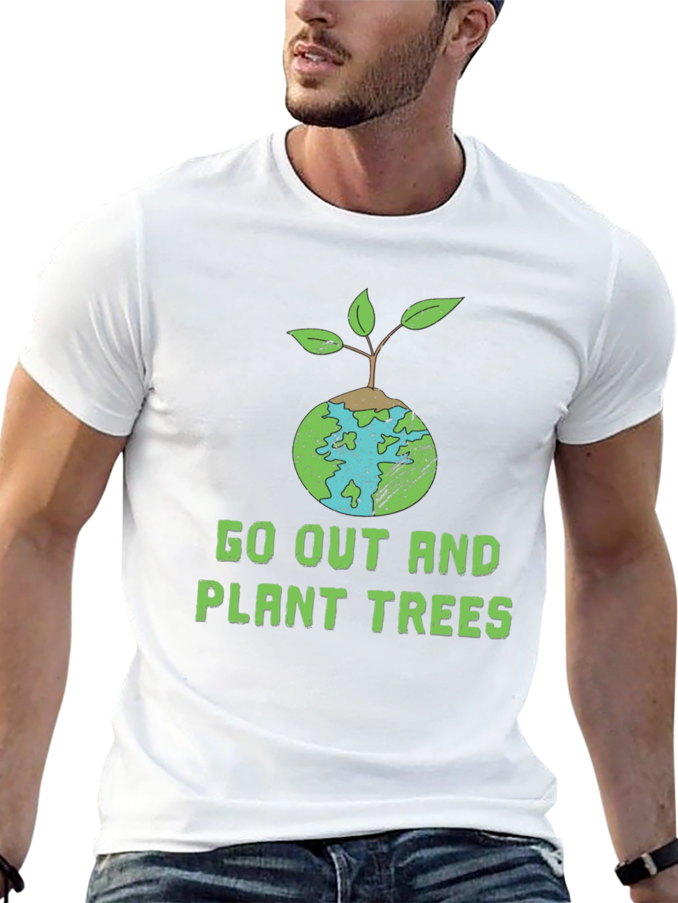 Eco-Friendly Plant Trees Graphic T-Shirt