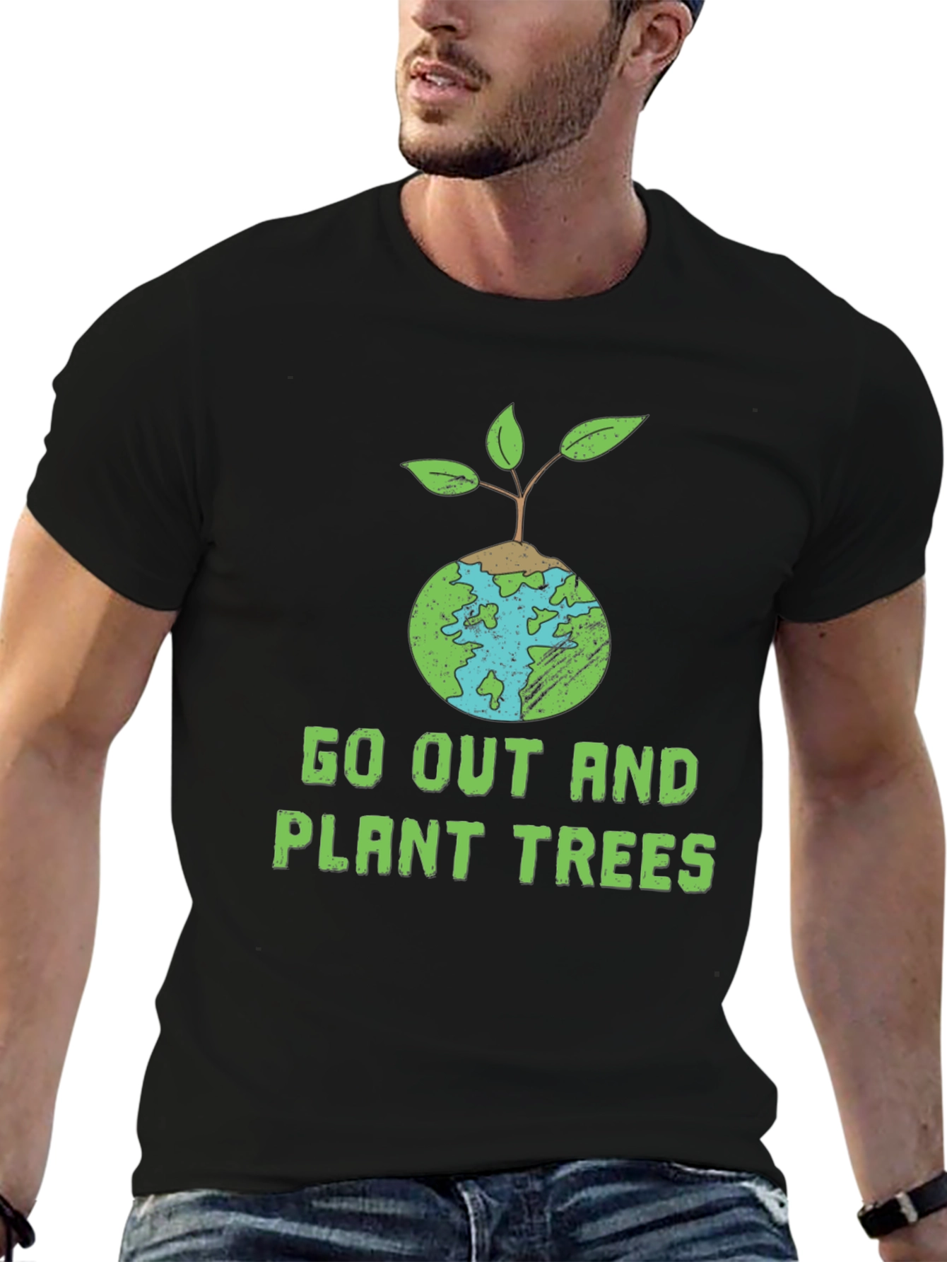 Eco-Friendly Plant Trees Graphic T-Shirt